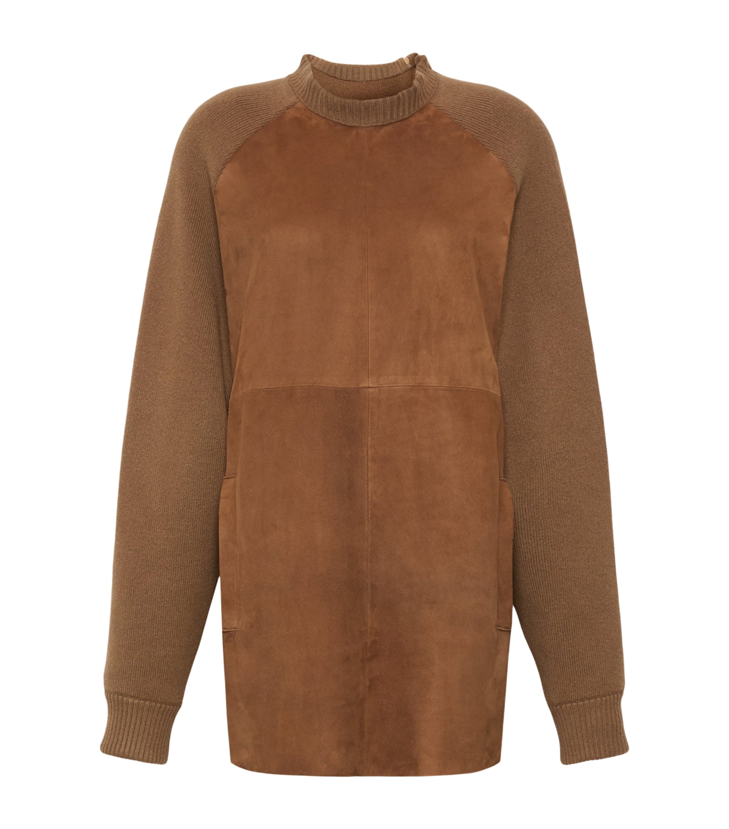Max Mara Womens Wool-Cashmere-Suede Mini Dress Camel