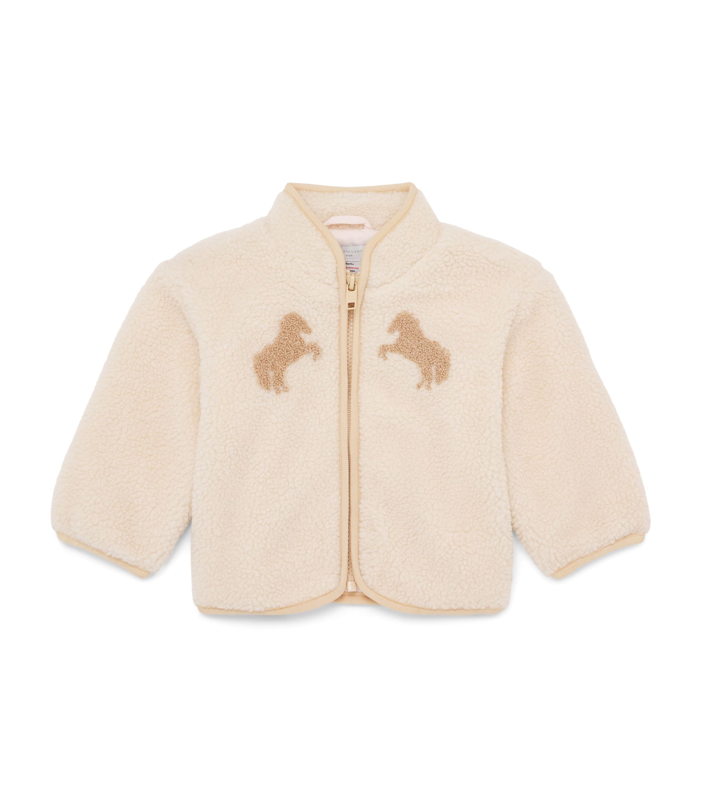 Stella McCartney Kids Fleece Horse Jacket (3-36 Months) Mother Of Pearl