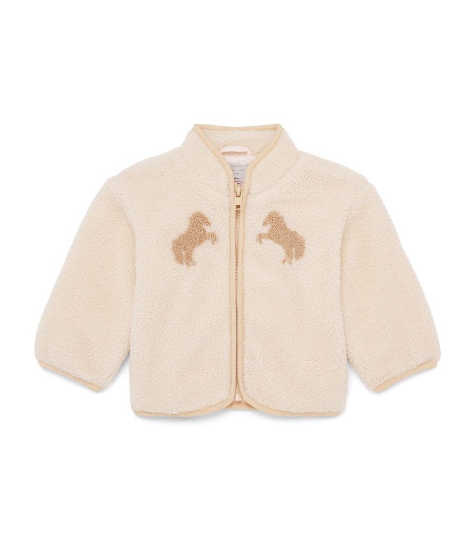 Stella McCartney Kids Fleece Horse Jacket (3-36 Months) Mother Of Pearl