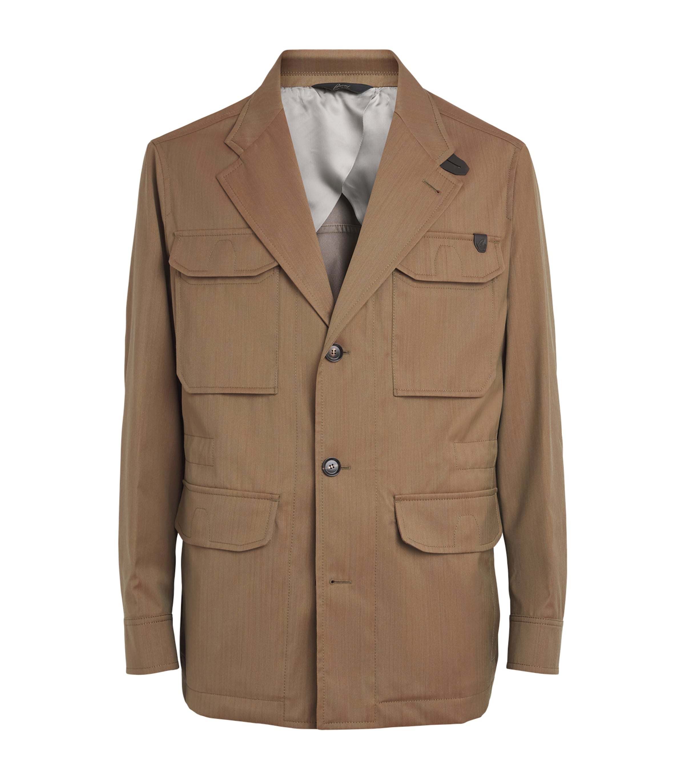 Brioni Mens Leather-Trim Blazer