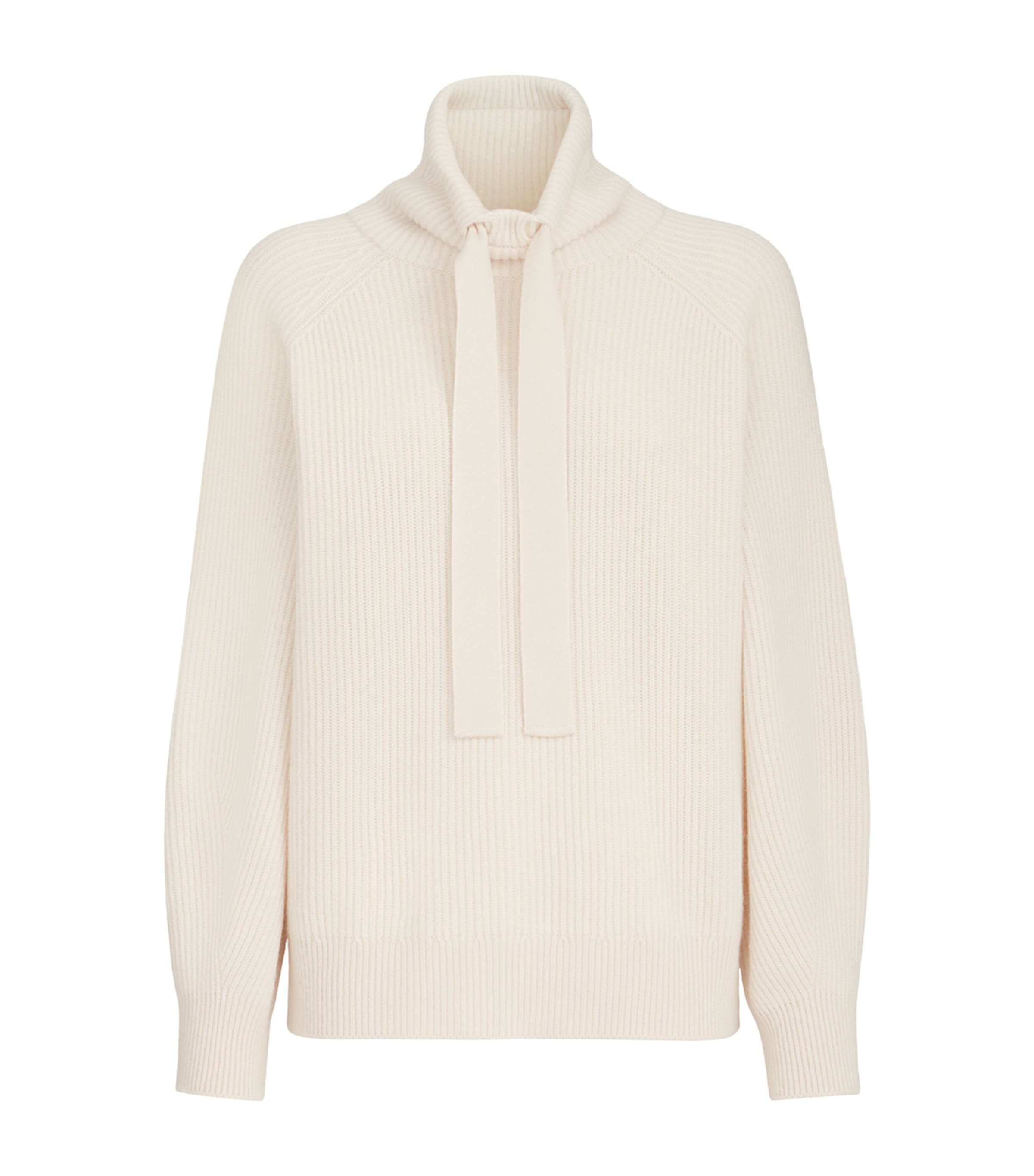 Brunello Cucinelli Womens Cashmere Ribbed High-Neck Sweater English White
