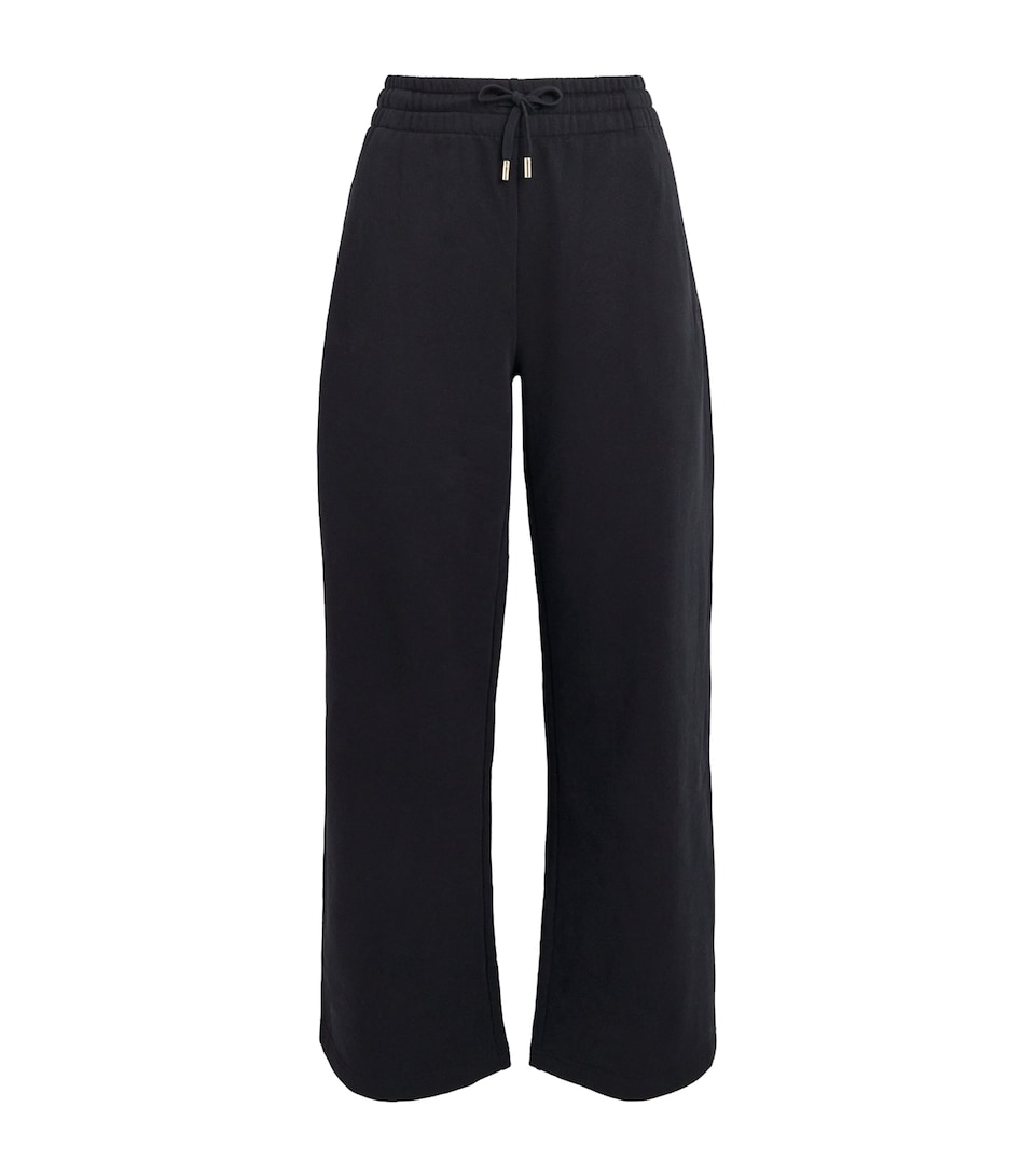 Harrods Womens Cotton Jersey Wide-Leg Sweatpants Black