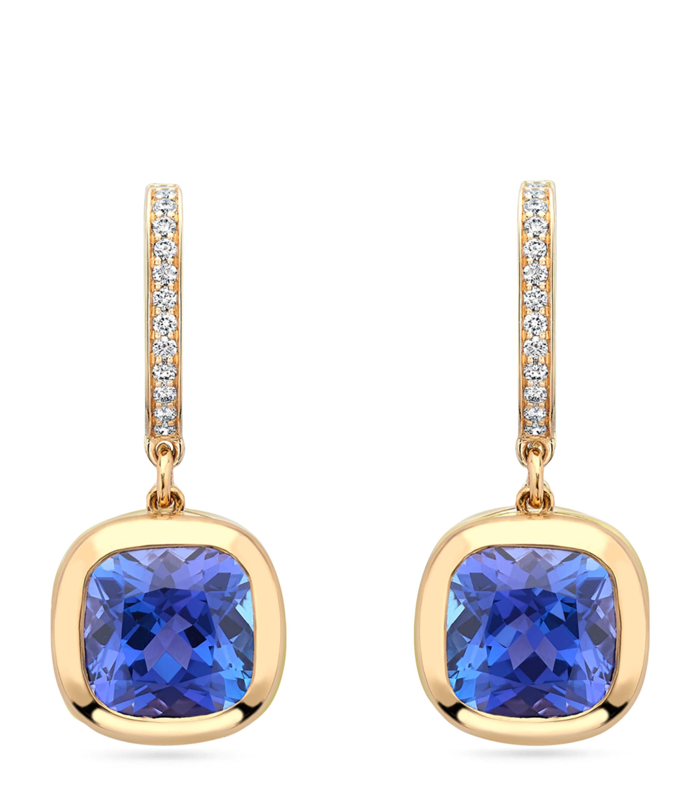 Boodles Yellow Gold, Diamond and Tanzanite Dolce Vita Earrings Yellow Gold