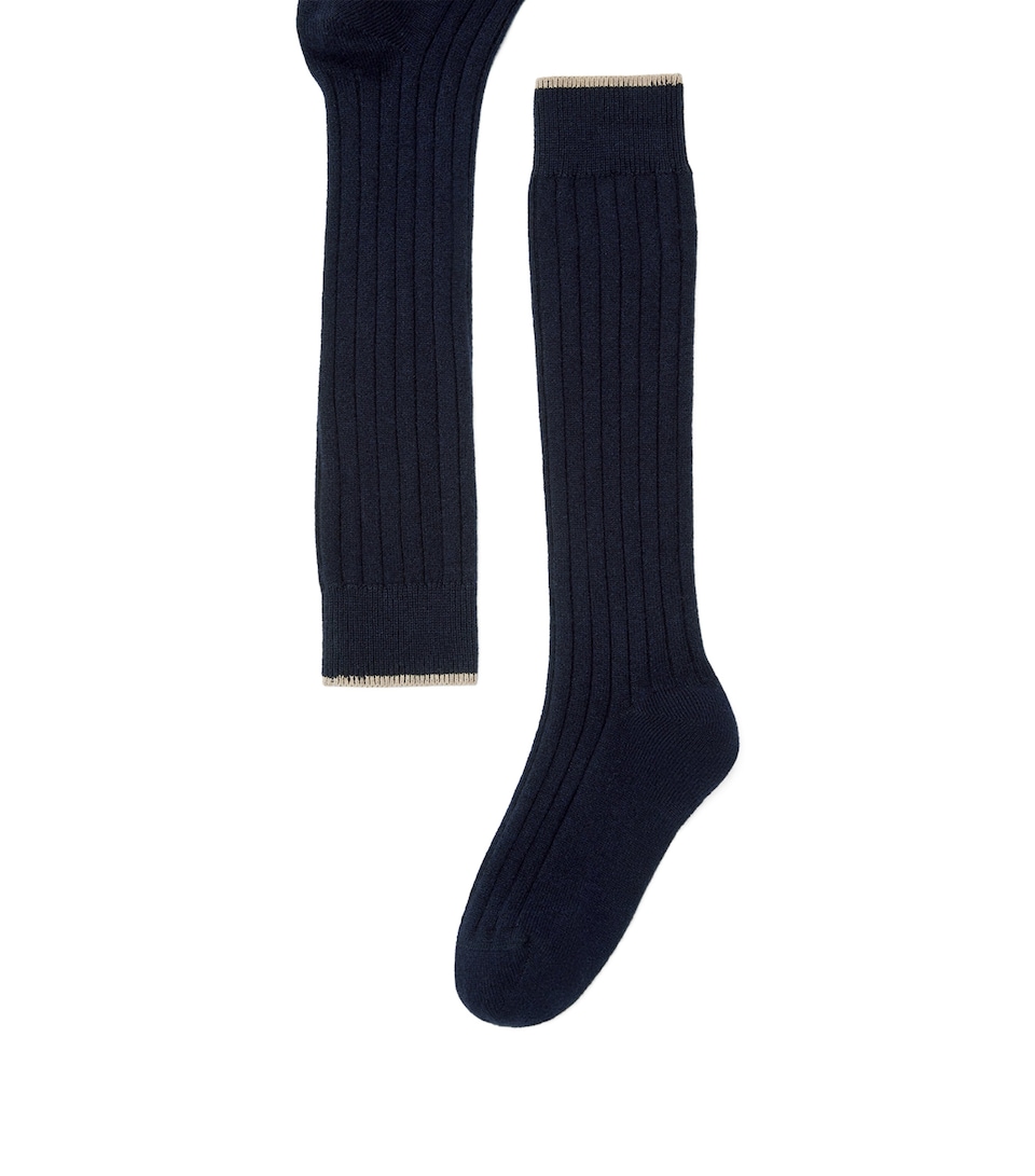Cashmere Rib-Knit Socks