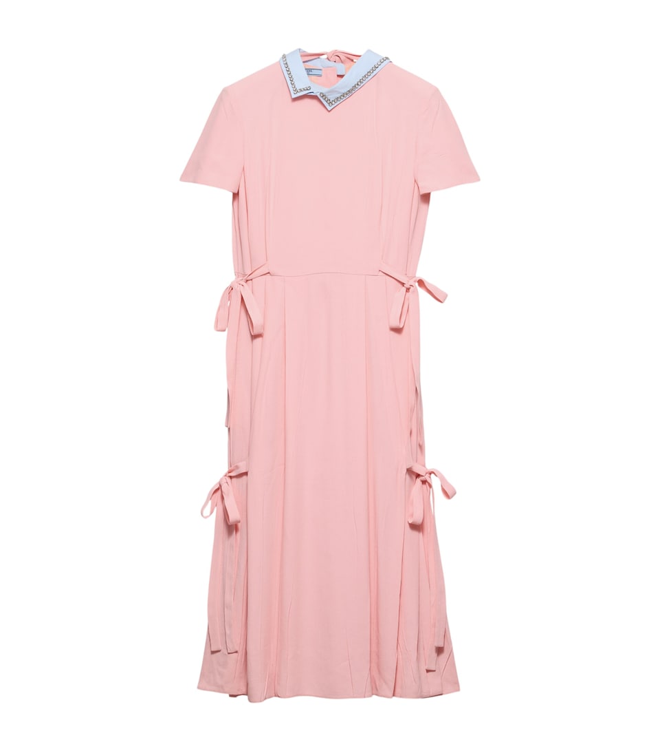 Crepe Embellished Midi Dress