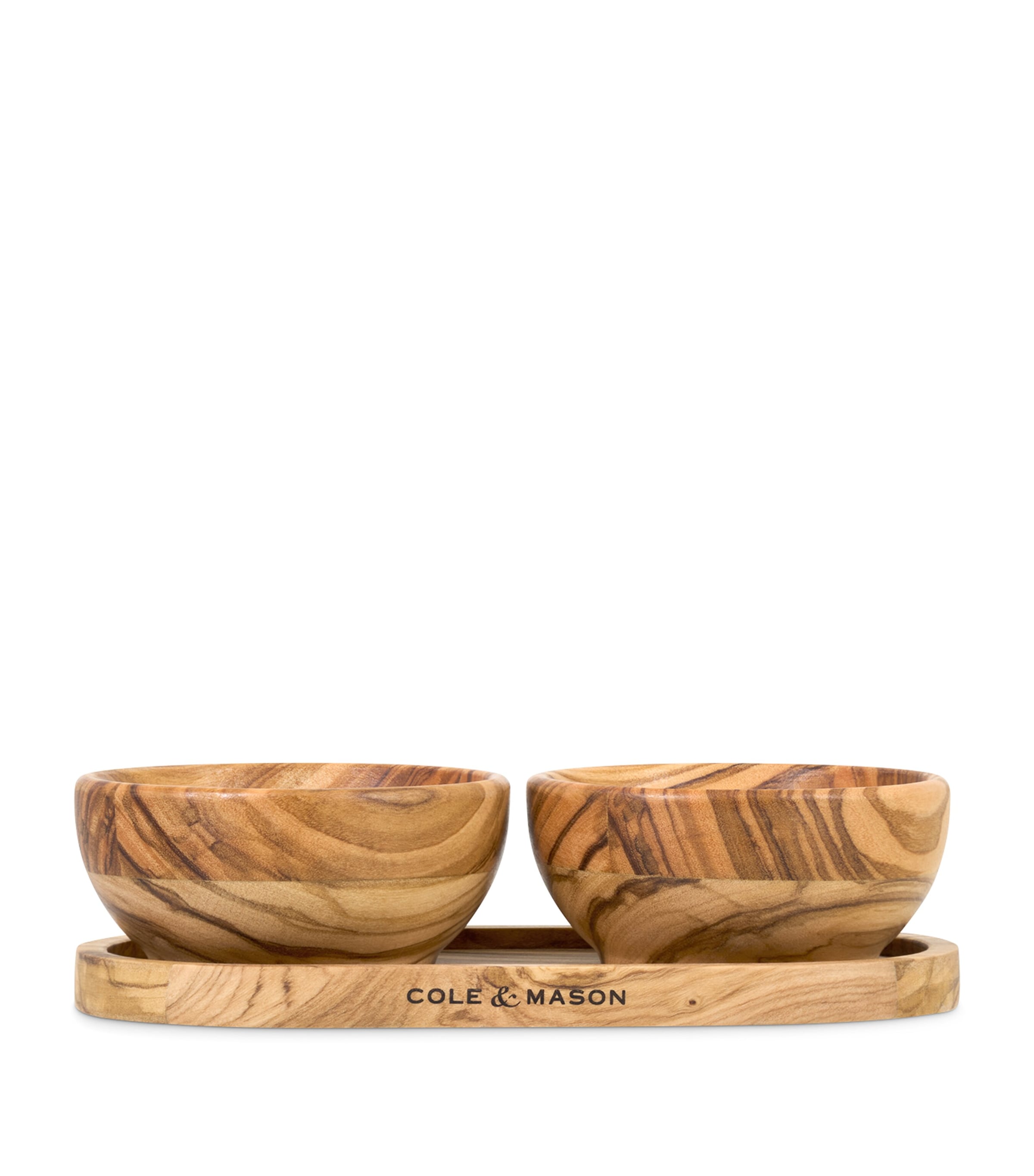 Cole & Mason Olive Wood Portobello Pinch Pot Set Brown