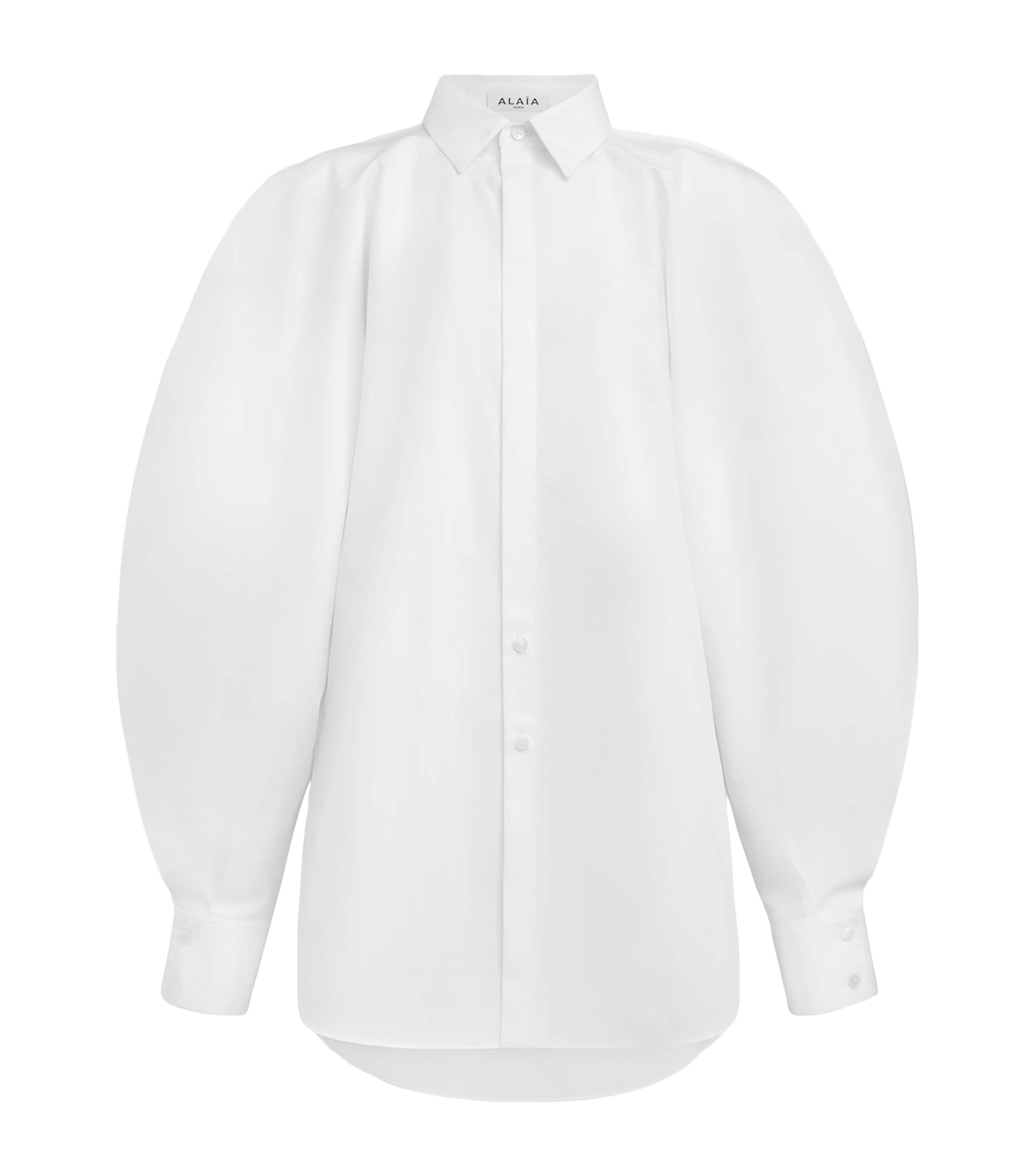 Cotton Balloon-Sleeve Shirt