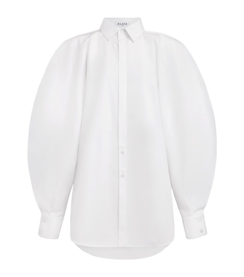 Cotton Balloon-Sleeve Shirt