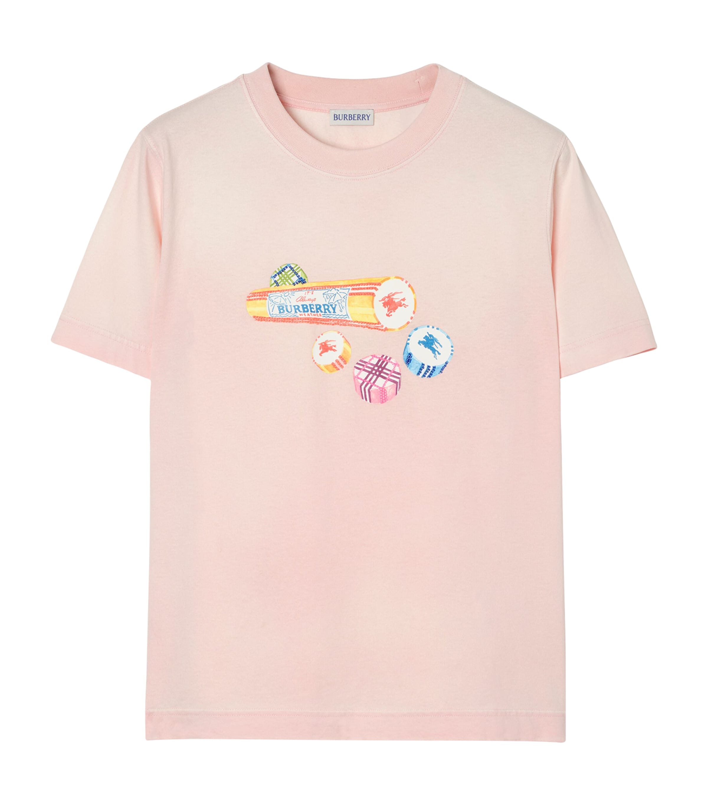 Burberry Womens Cotton Graphic T-Shirt Mallow Pink