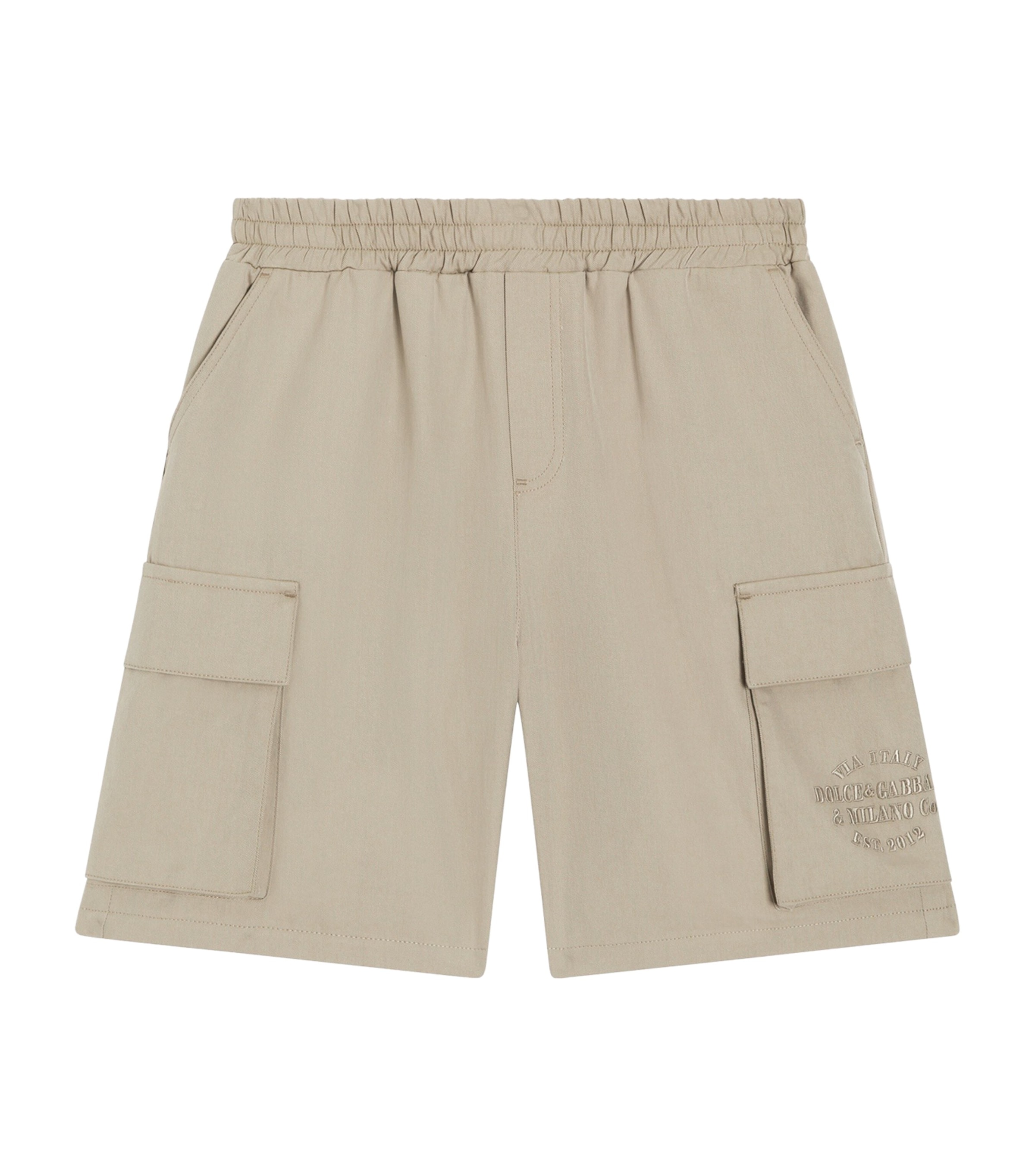 Dolce&Gabbana Kids Cotton Cargo Shorts (8-12+ Years) Dark Kaki