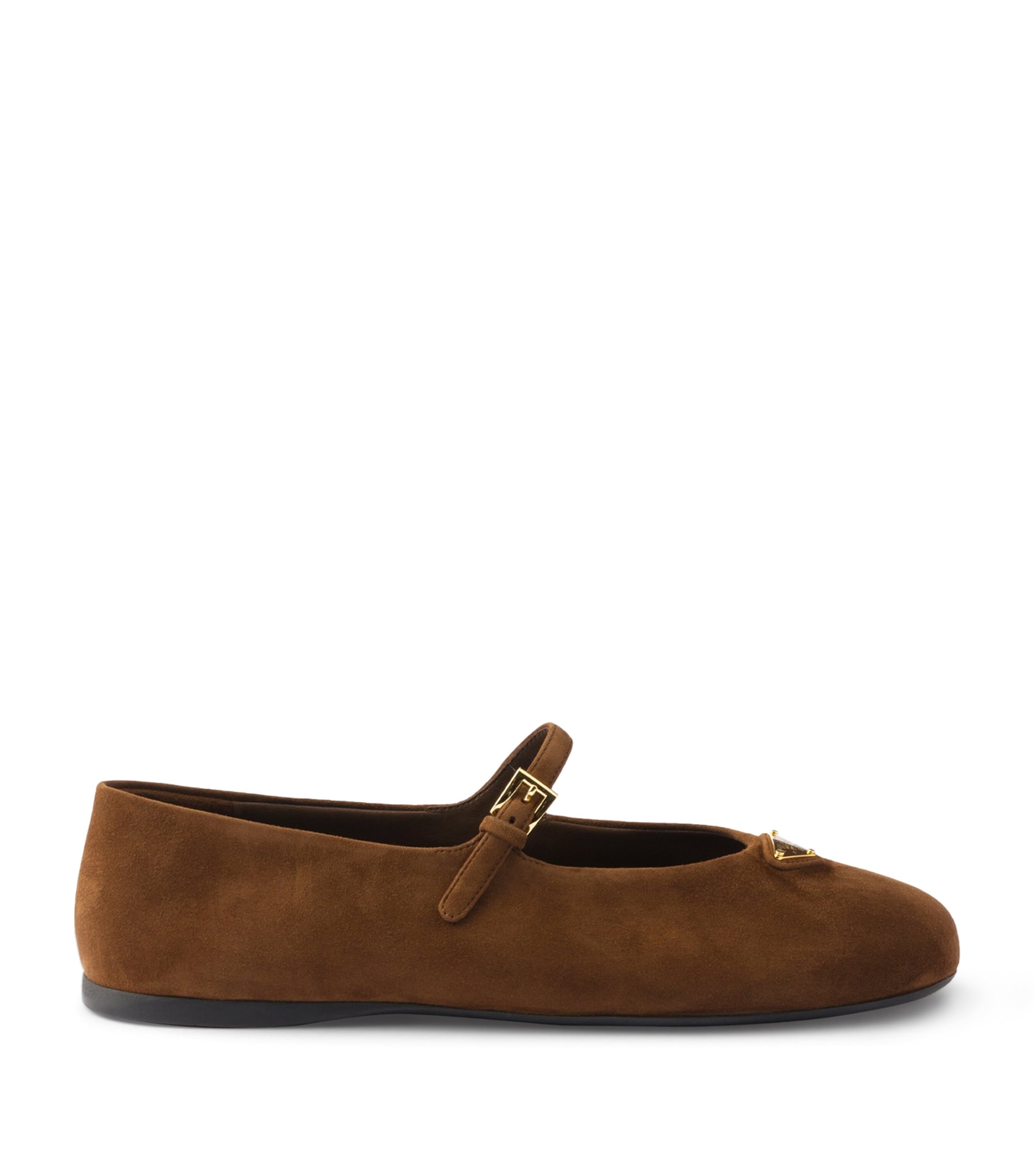 Prada Suede Ballet Flats Brown