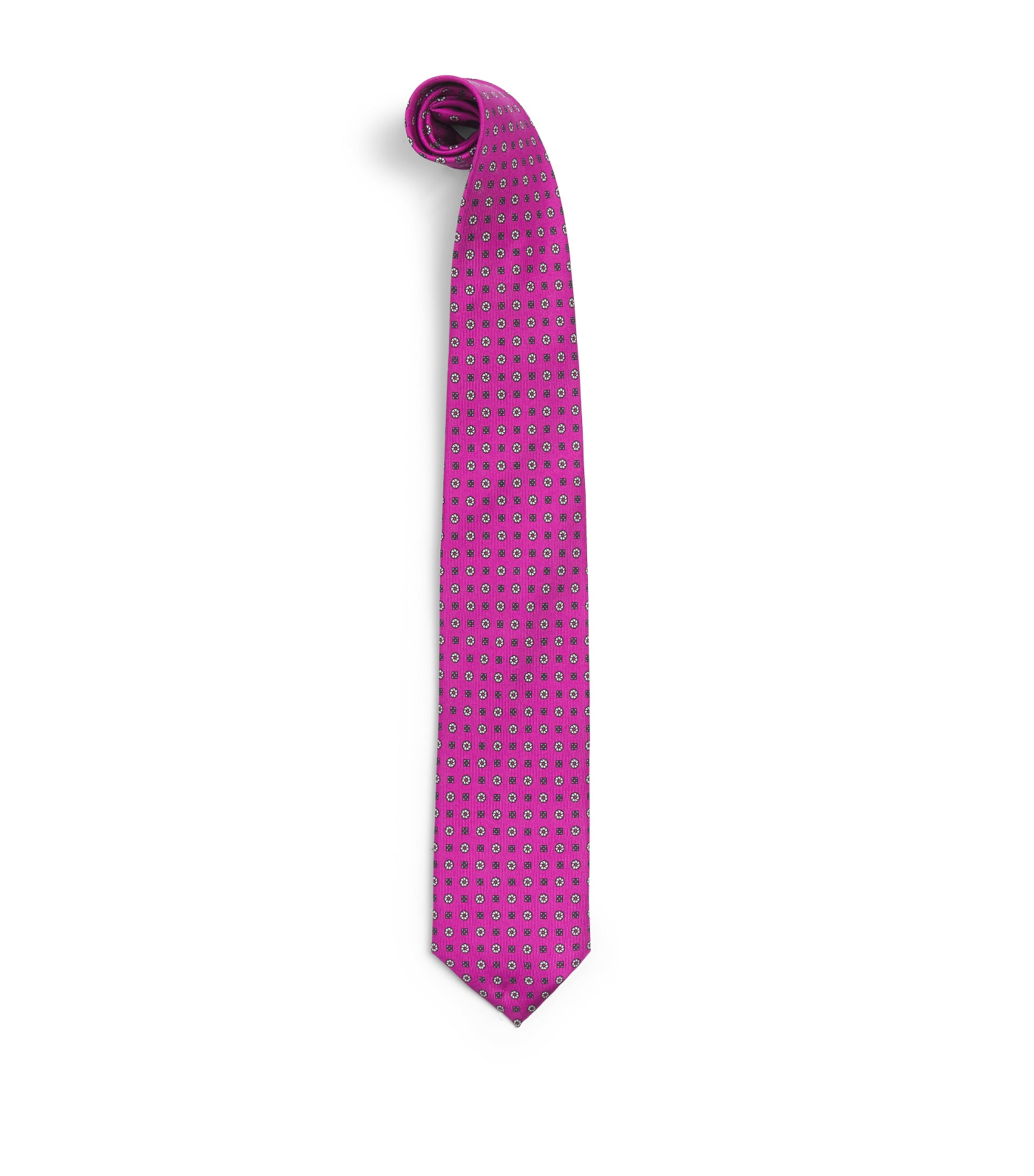 E. Marinella Silk Geometric Tie Brown