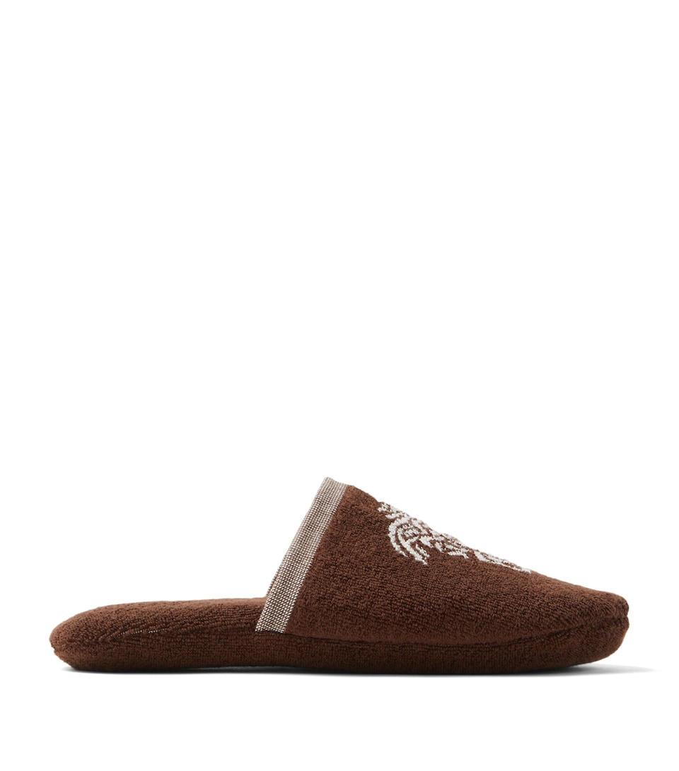 Versace Cotton Medusa Slippers Brown/white