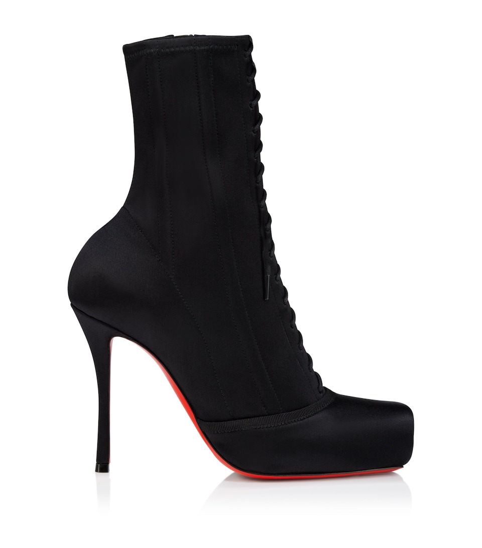 Christian Louboutin Pavlova Leather-Satin Boots 100