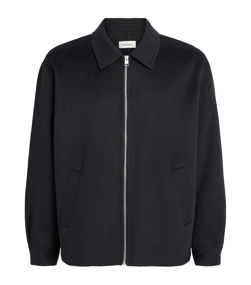 FRAME Mens Double-Face Wool Bomber Jacket Blk Black