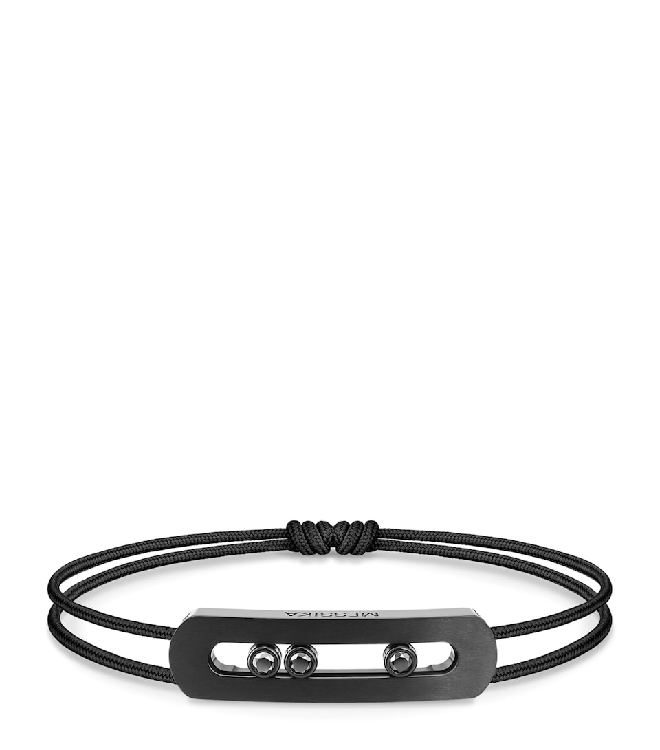 Move Black Titanium and Diamond Cord Bracelet (0.25ct)
