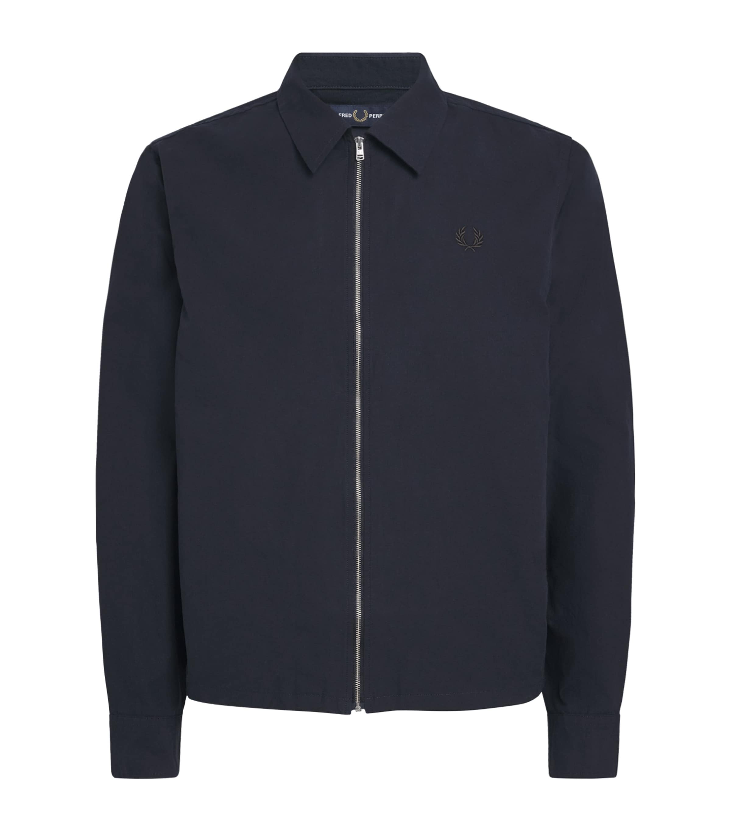 Fred Perry Mens Zip-Up Overshirt Navy