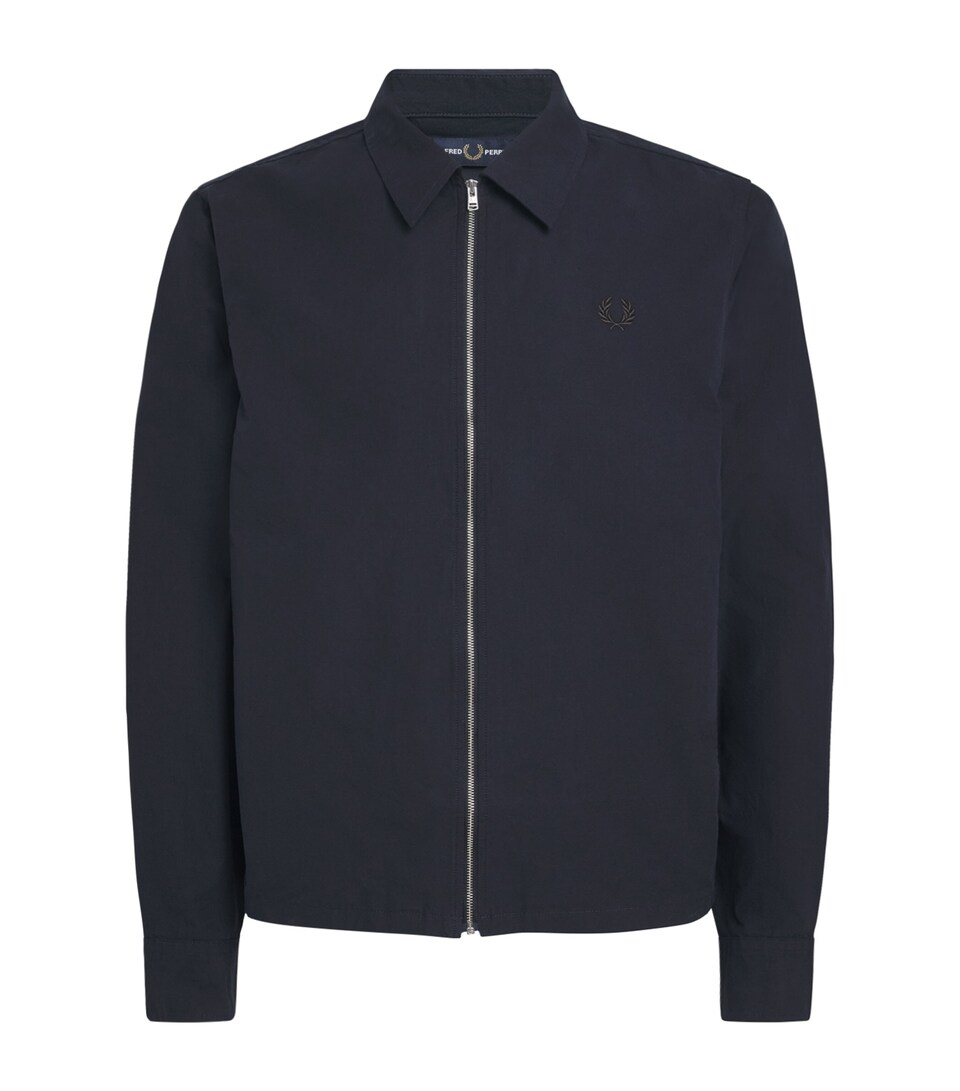 Fred Perry Mens Zip-Up Overshirt Navy