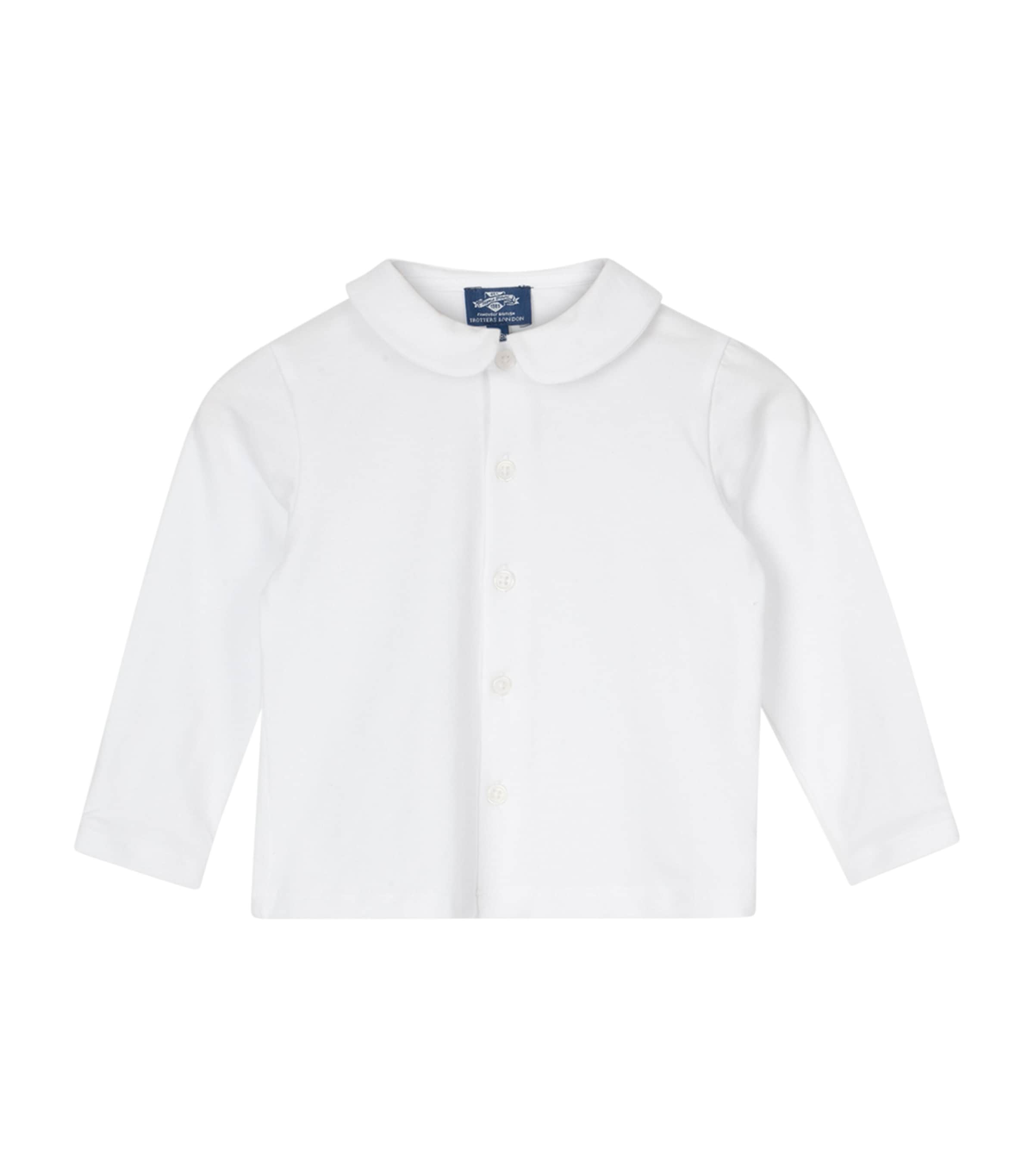 Trotters Stretch-Cotton Arthur Shirt (3-24 Months) White