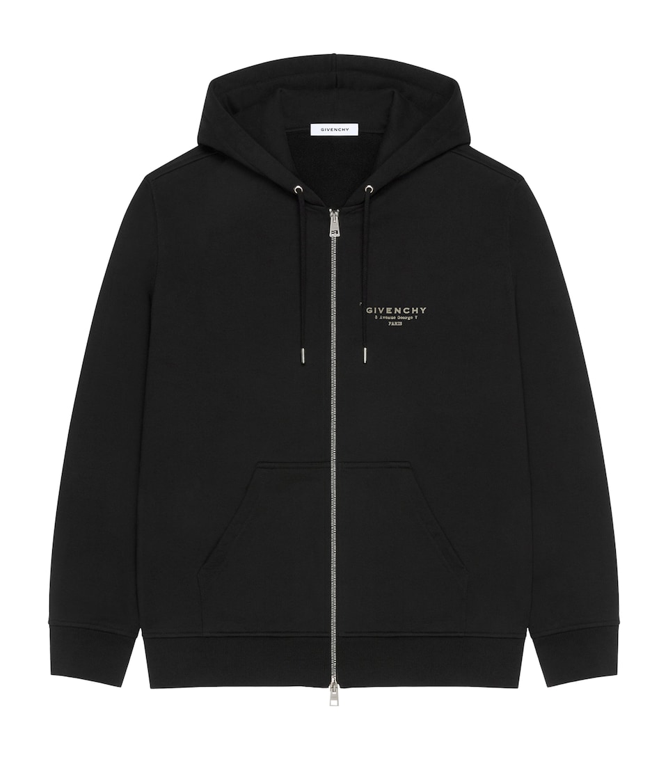 Logo Print Zip-Up Hoodie