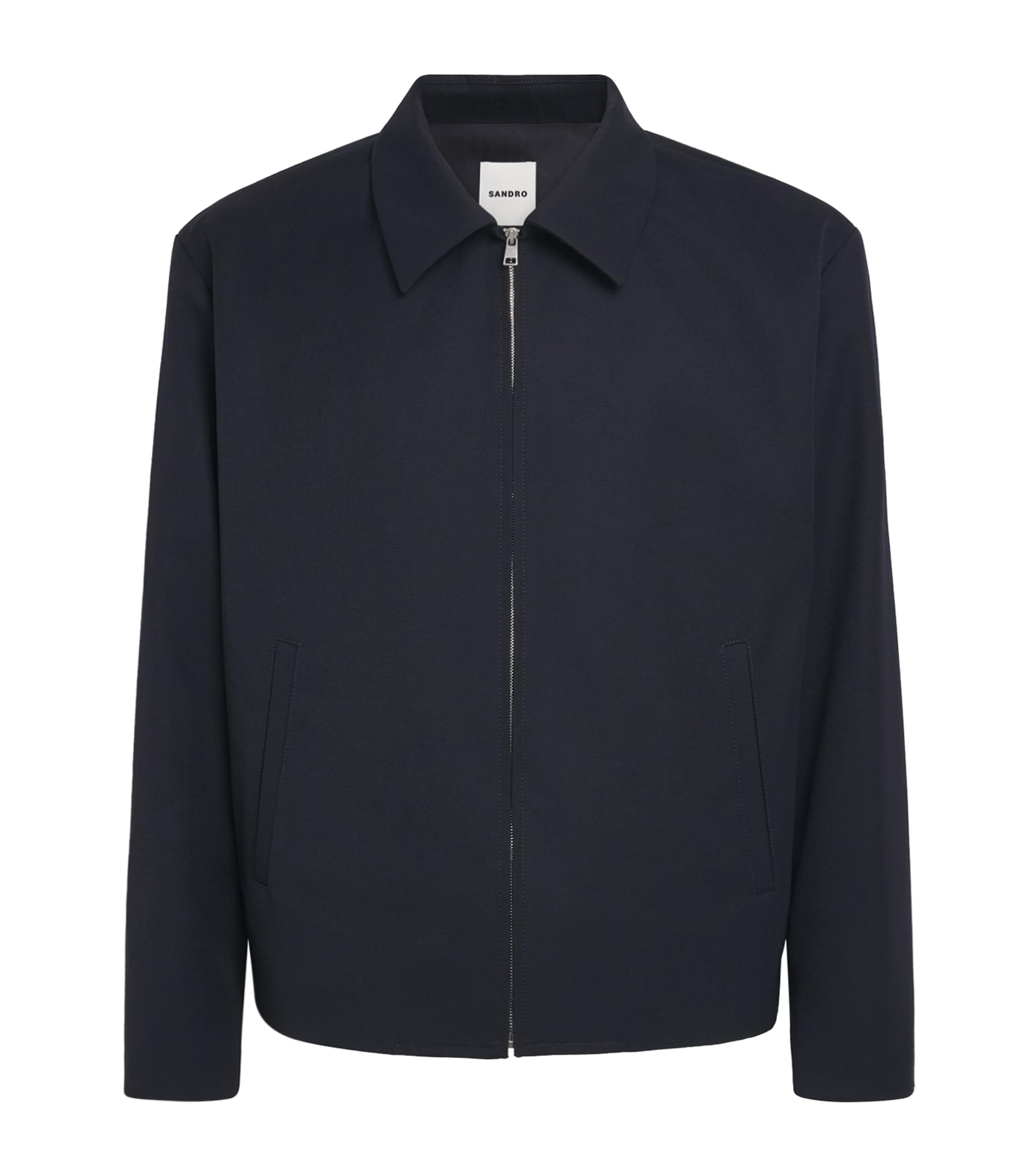 Sandro Paris Mens Lightweight Zipped Jacket Navy Blue