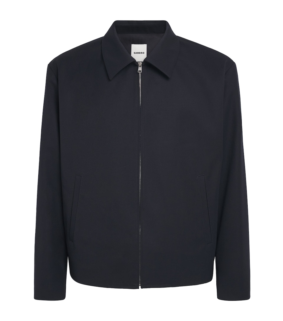 Sandro Paris Mens Lightweight Zipped Jacket Navy Blue