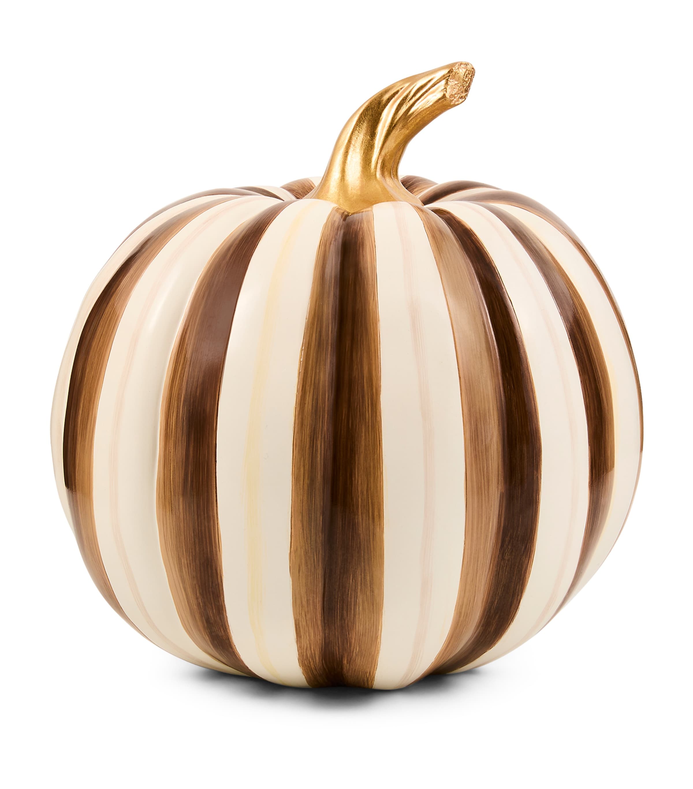 MacKenzie-Childs Medium Chocolate Stripe Pumpkin Brown