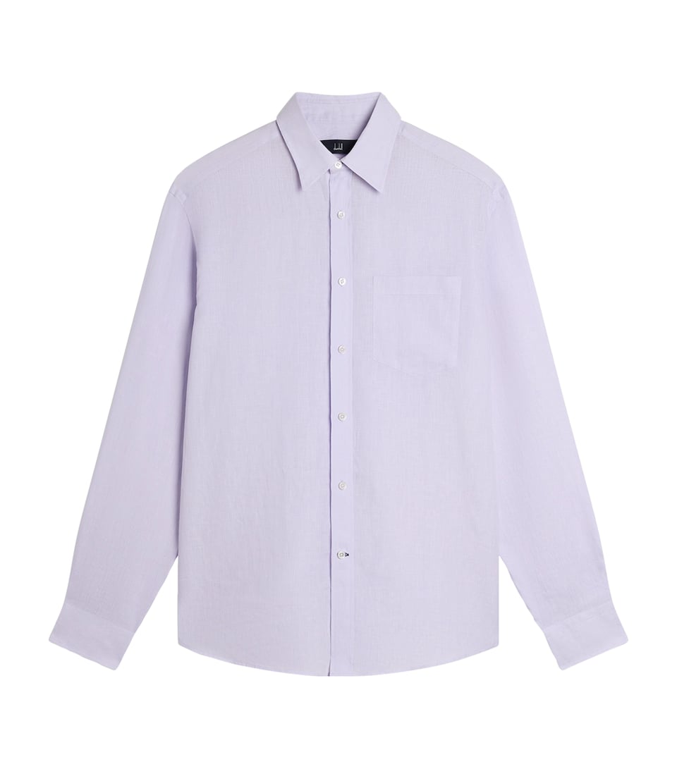 Dunhill Mens Linen Button-Up Shirt
