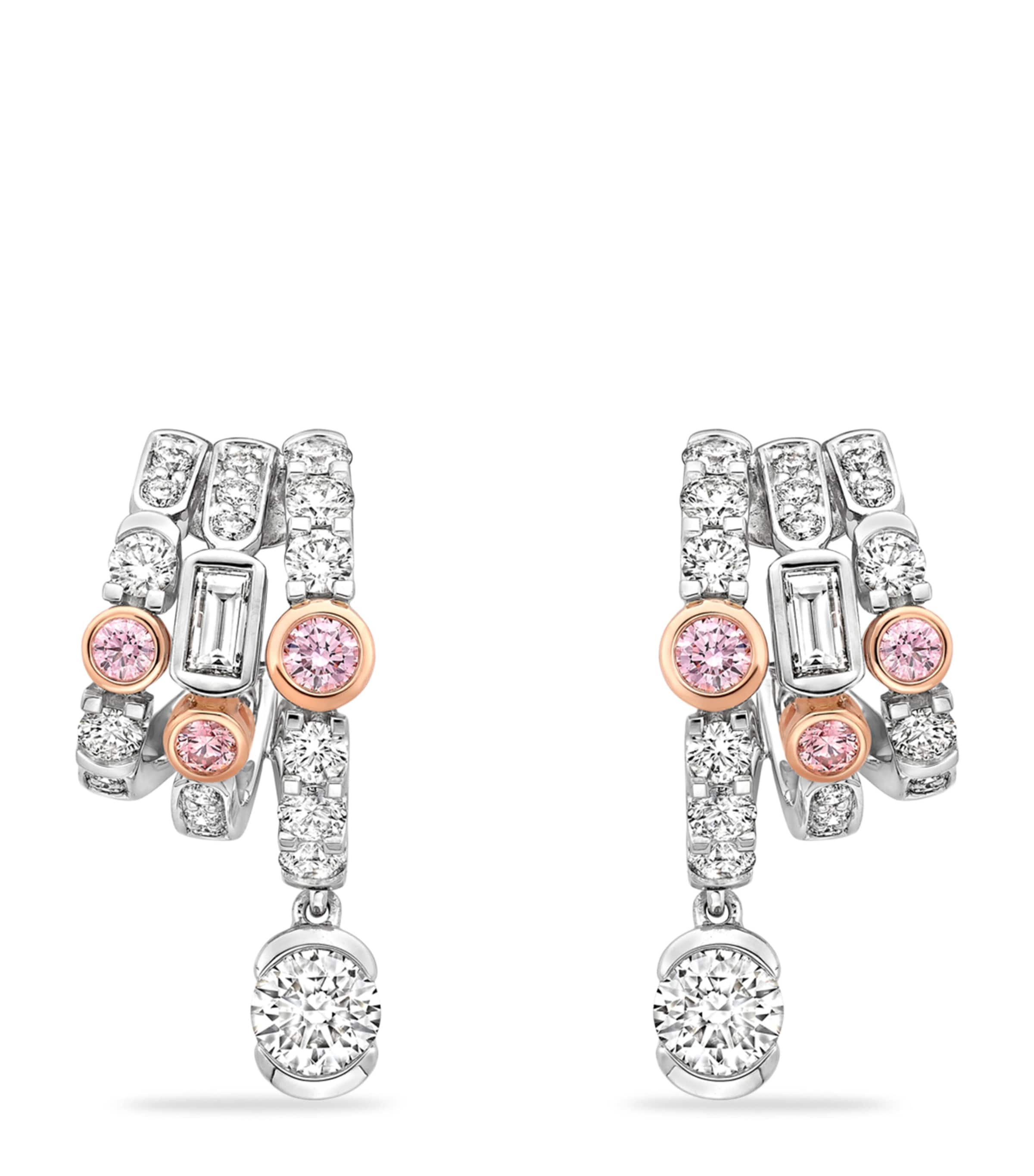 Boodles Platinum and Diamond Play of Light Hoop Earrings Platinum
