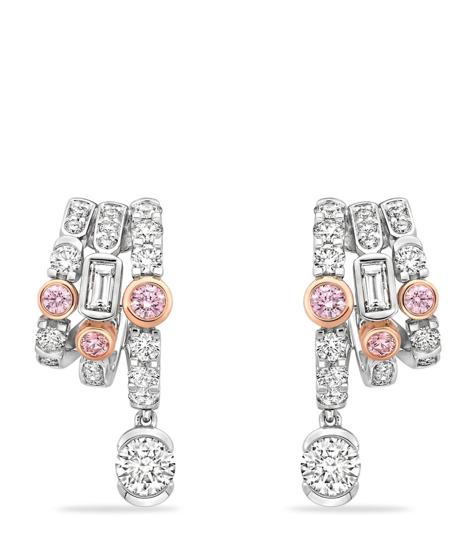 Boodles Platinum and Diamond Play of Light Hoop Earrings Platinum