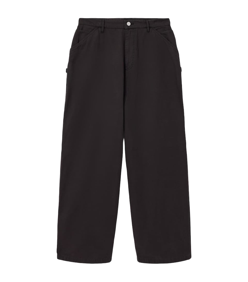 AllSaints Mens Organic Cotton Jackson Barrel Trousers Tanner Black