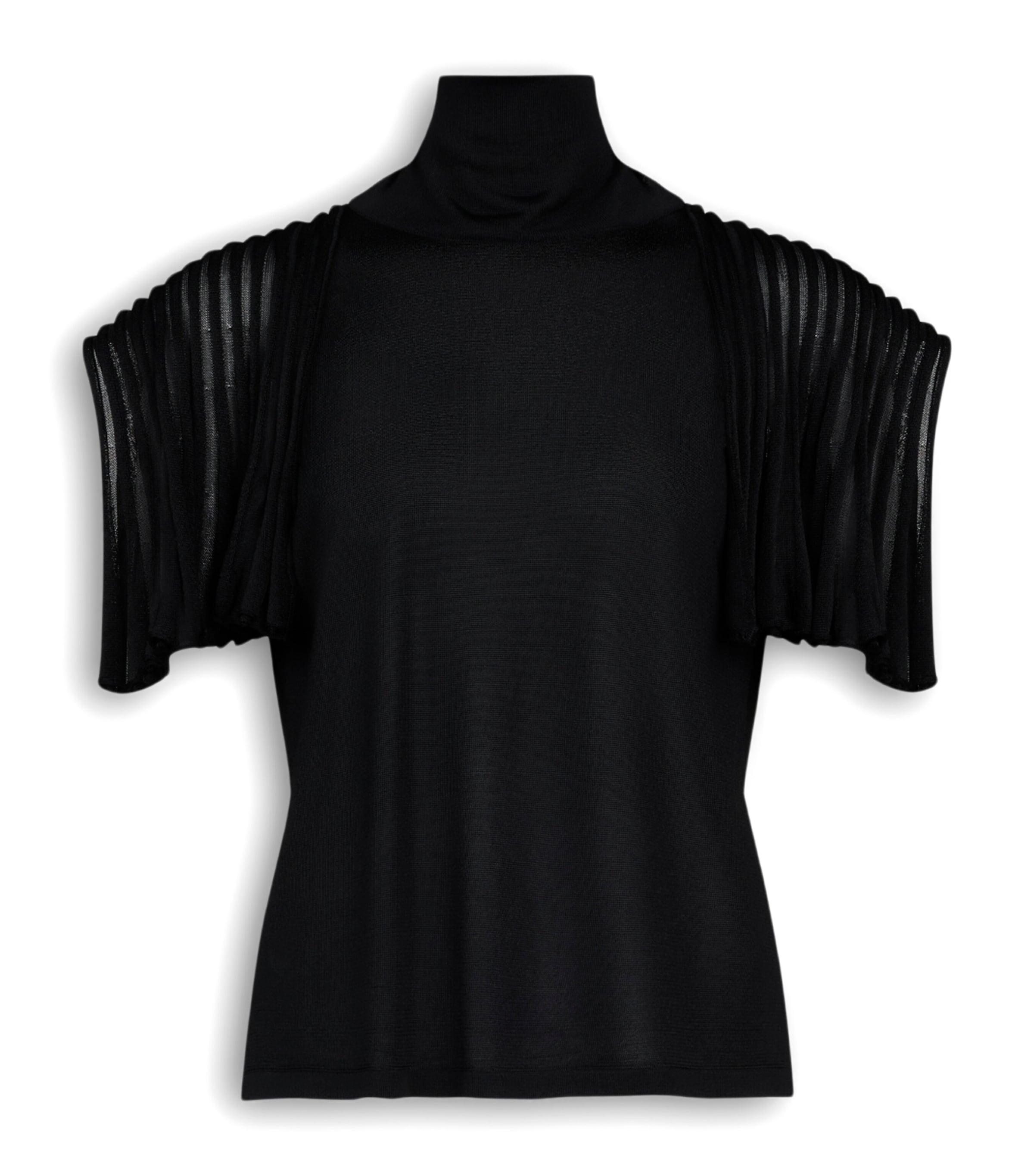Alaïa Womens Leaf-Godet Top Noir Alaia