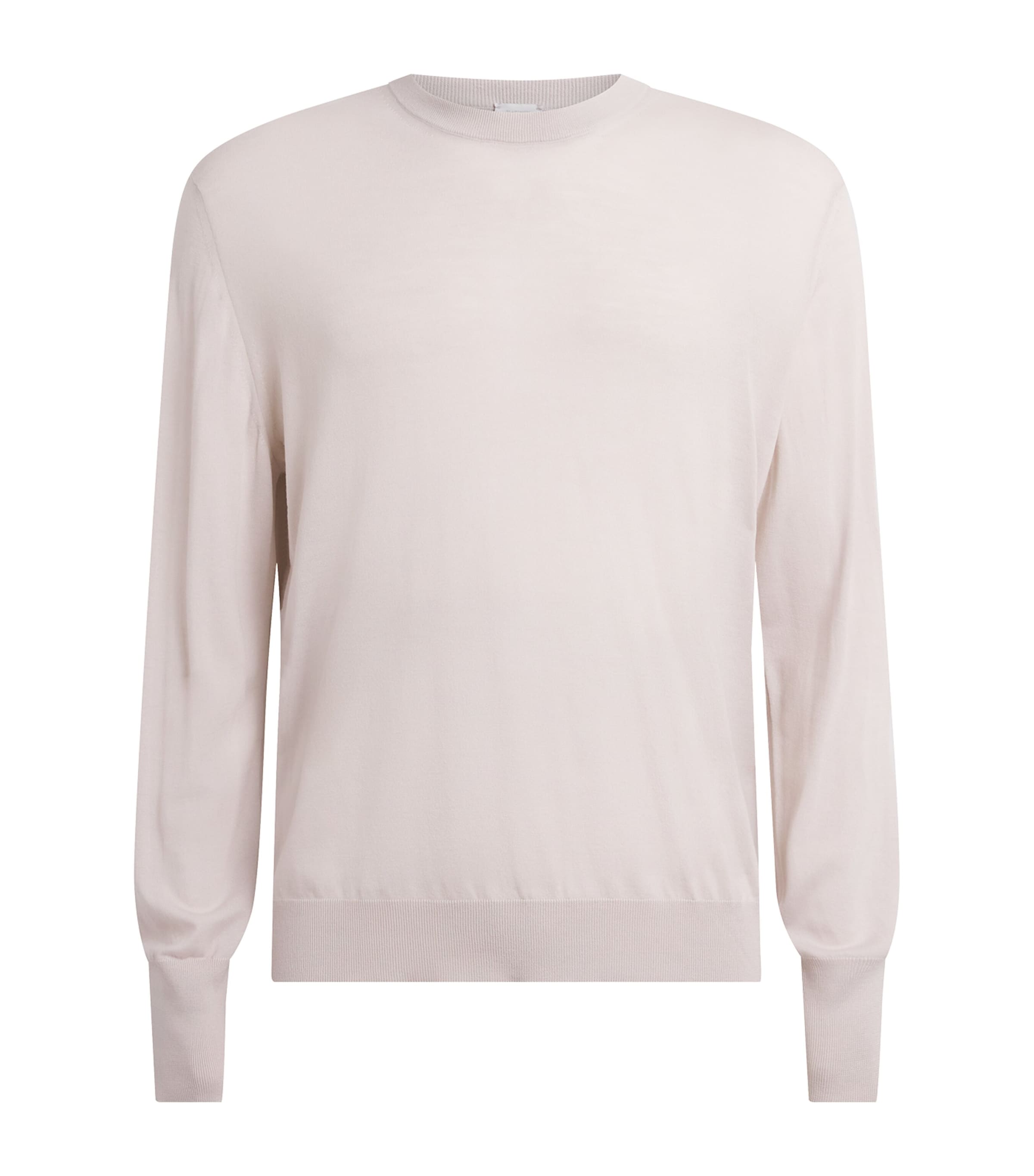 Eleventy Mens Wool Crew-Neck Sweater Sabbia Chiaro