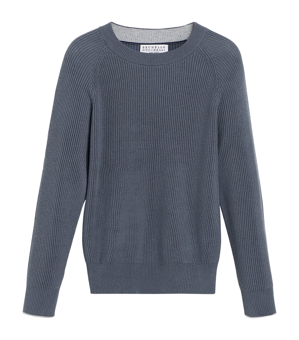 Brunello Cucinelli Kids Cotton Ribbed Crew-Neck Sweater (4-6 Years)