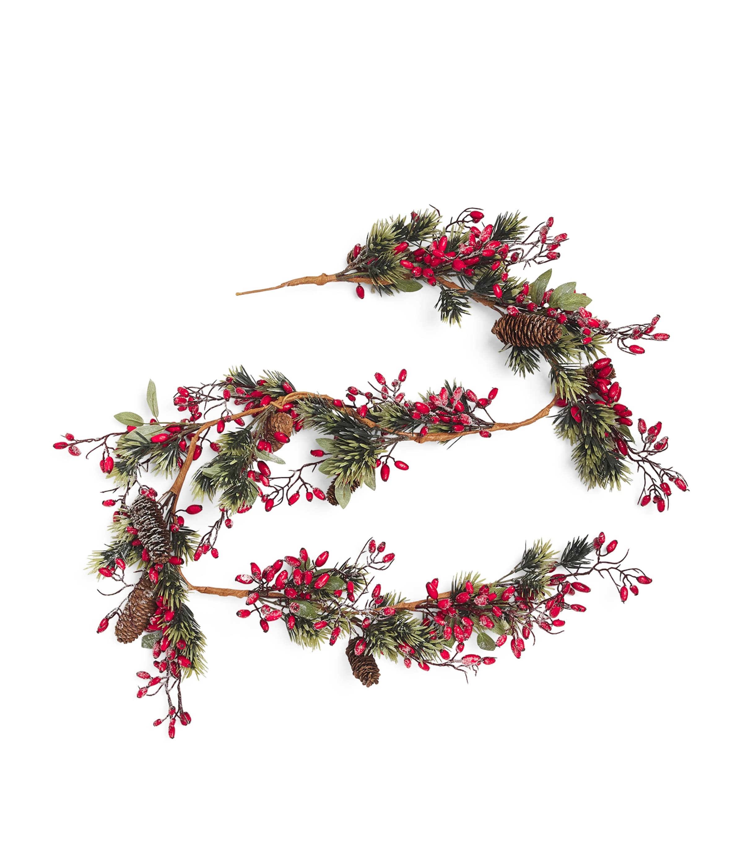 Harrods Frosted Fir Cones and Rosehip Garland
