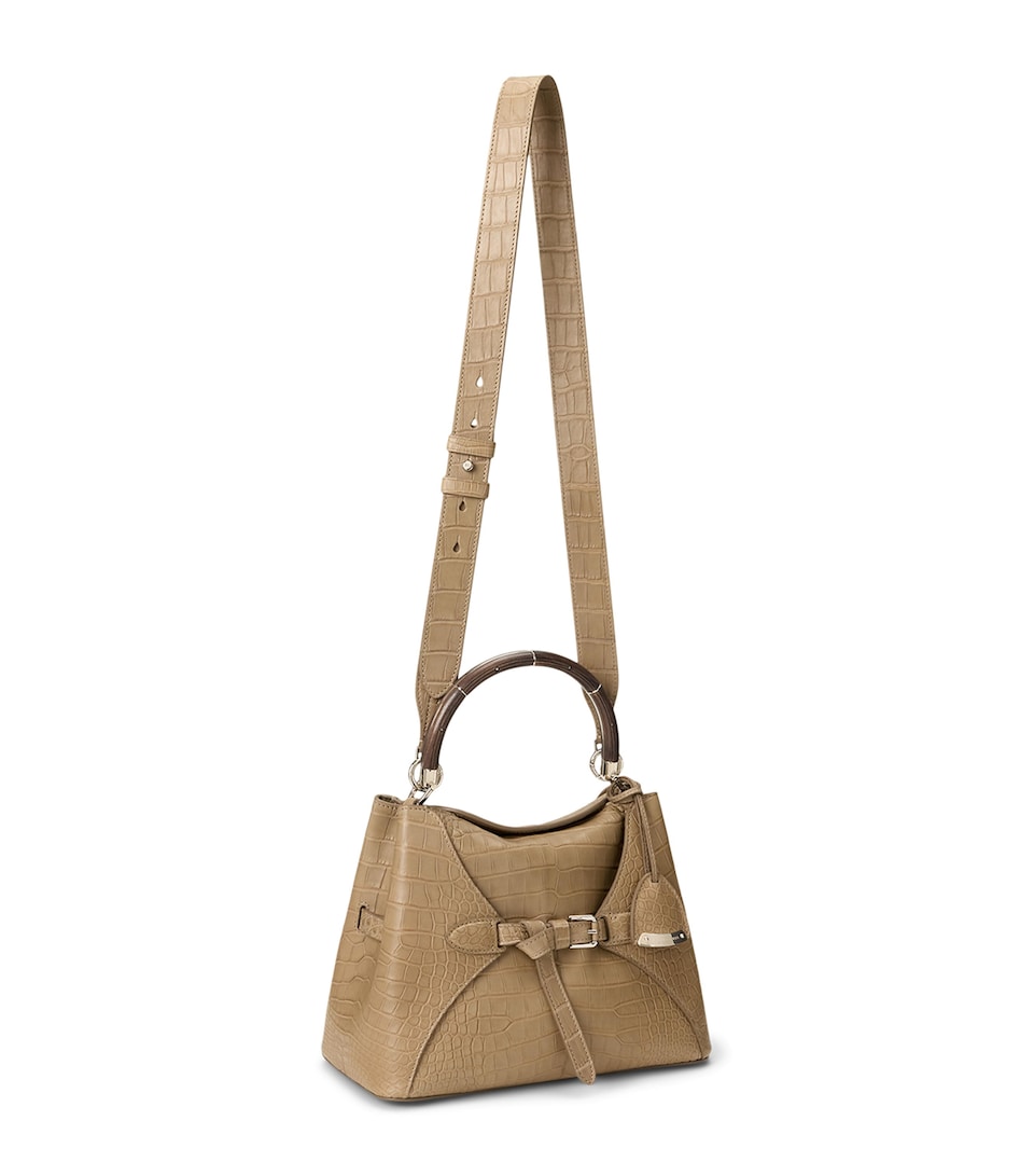Ralph Lauren Collection Alligator Leather The Ralph Top-Handle Bag Taupe