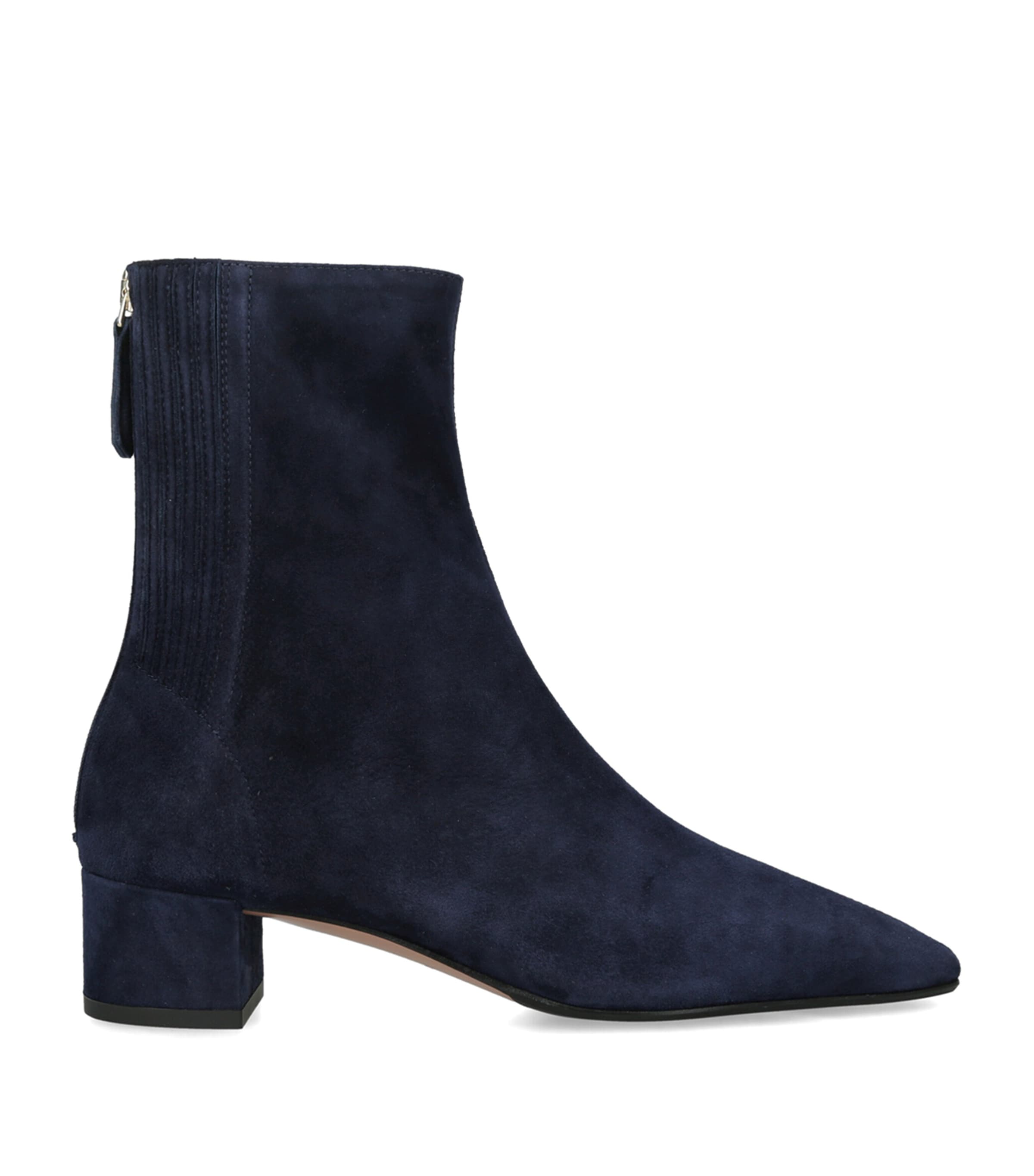 Aquazzura Suede Saint Honor Knee-High Boots 35 Navy