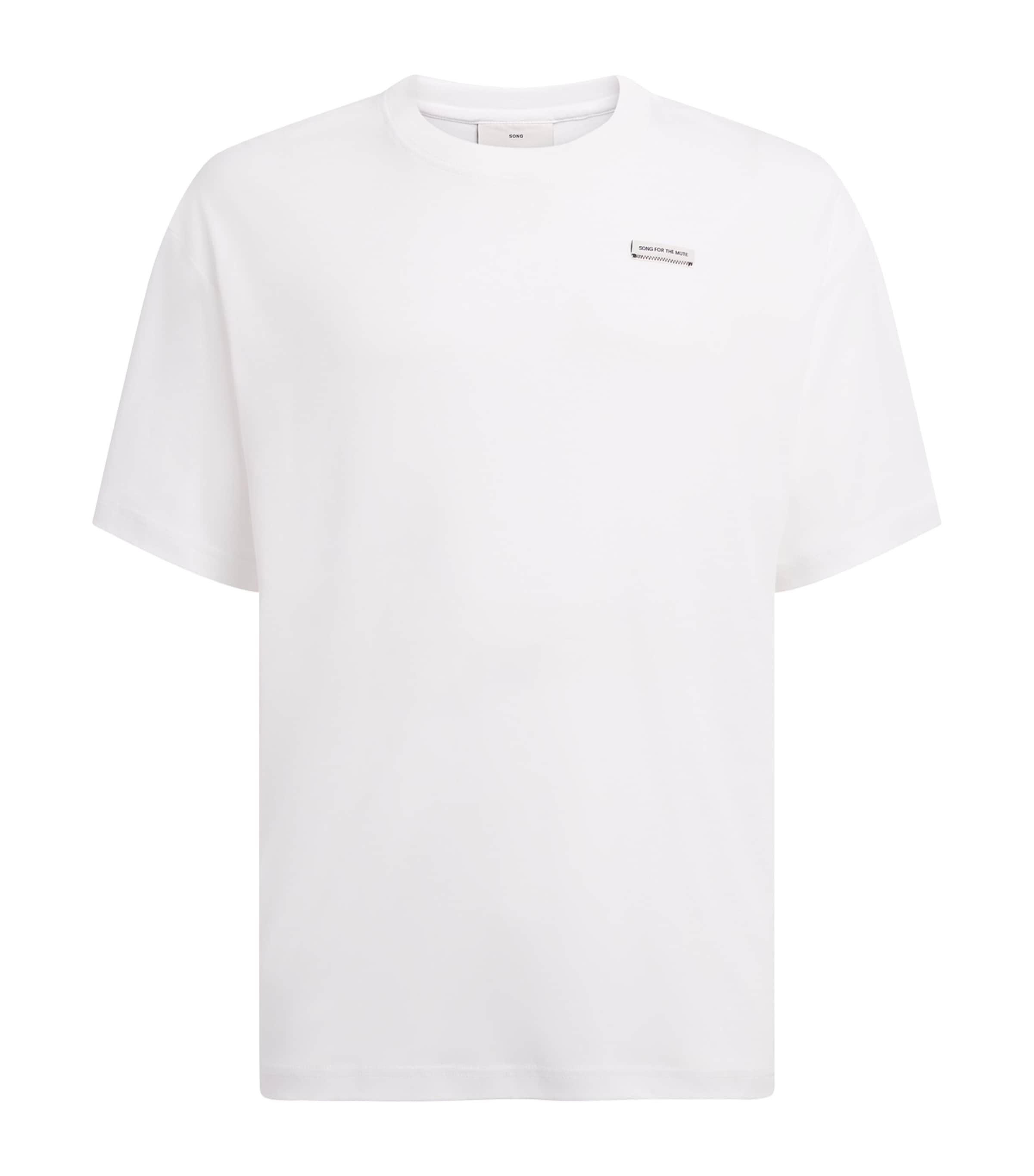 Song For The Mute Mens Cotton Logo-Label T-Shirt White