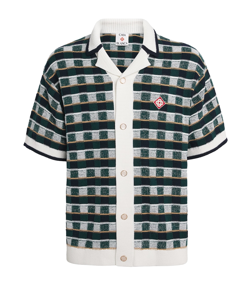 Casablanca Mens Cotton Crochet Mosaic Shirt