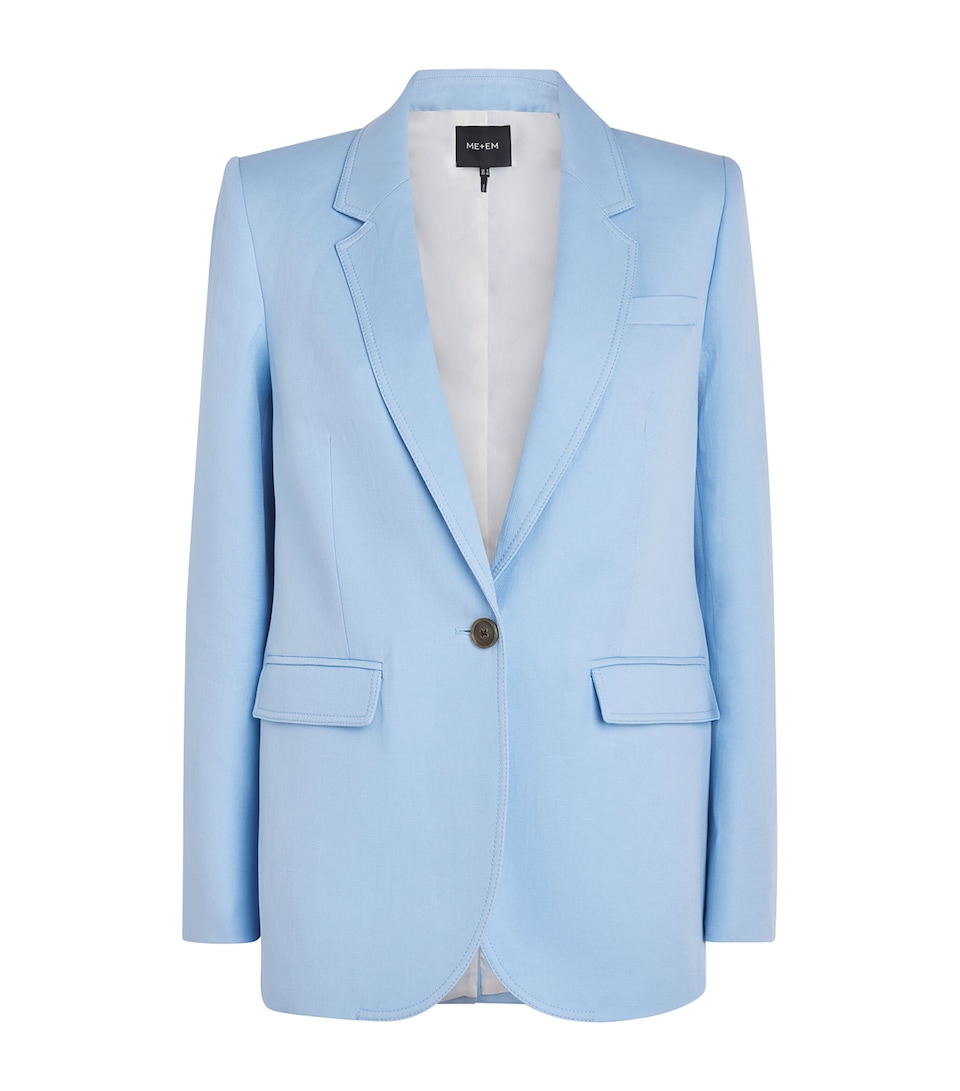 ME+EM Womens Sharp Shoulder Blazer Sky Blue