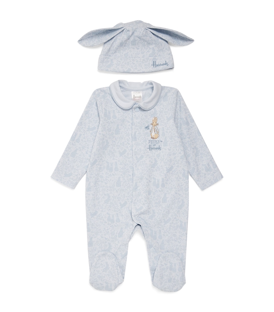 Harrods Peter Rabbit All-In-One and Hat Set (0-18 Months) Blue