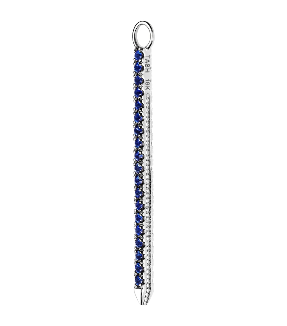 Diamond and Sapphire Eternity Bar Earring Charm (24mm)