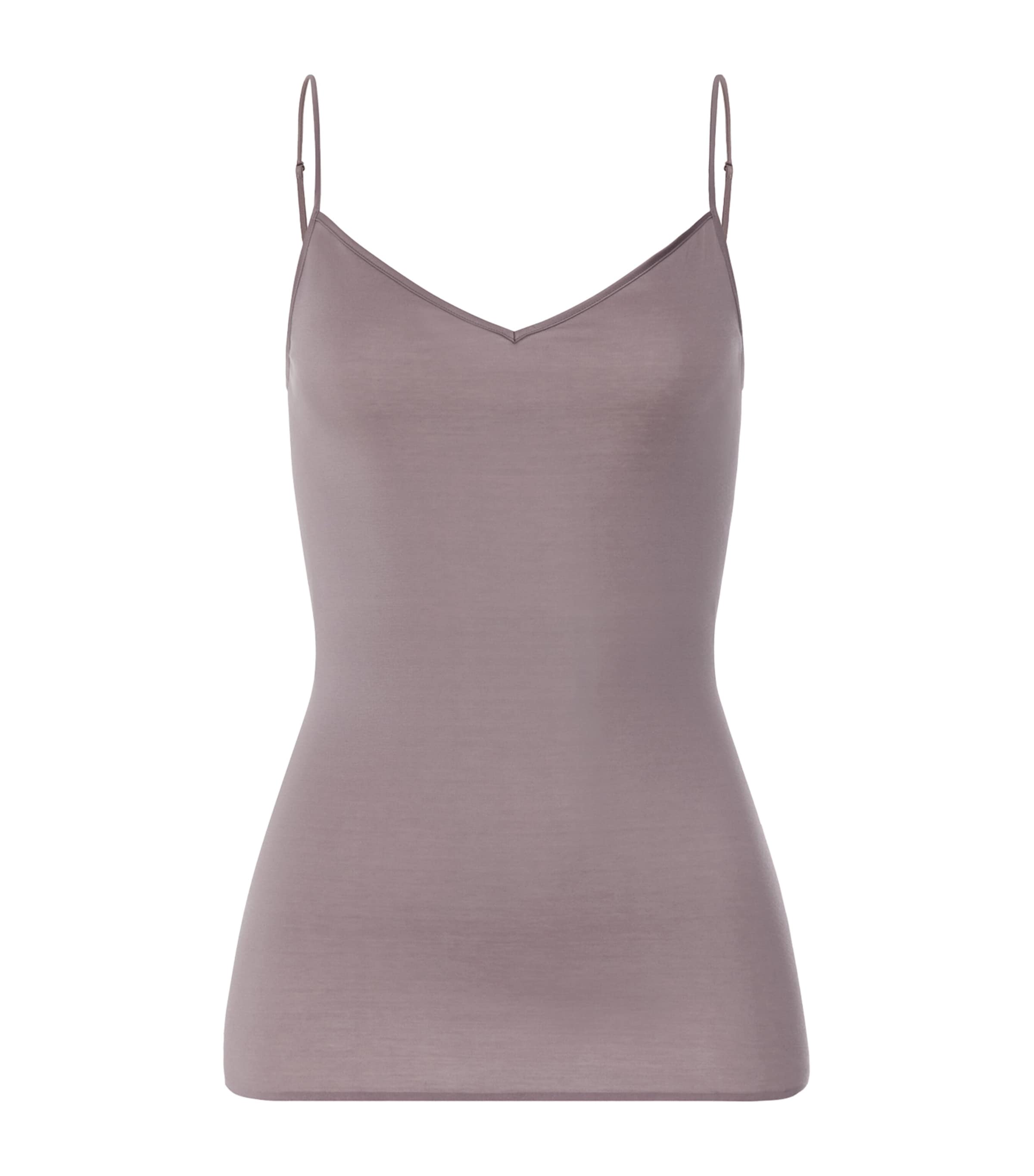 Hanro Womens Cotton Seamless Tank Top Stormy Rose