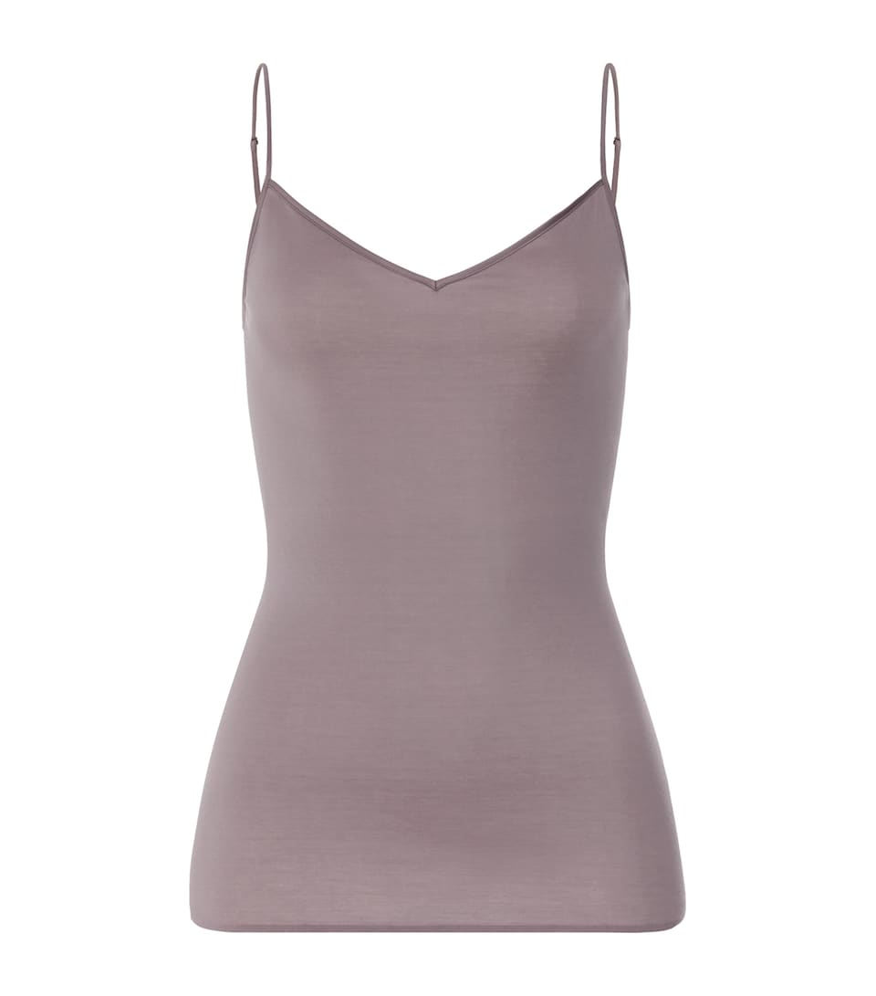Hanro Womens Cotton Seamless Tank Top Stormy Rose