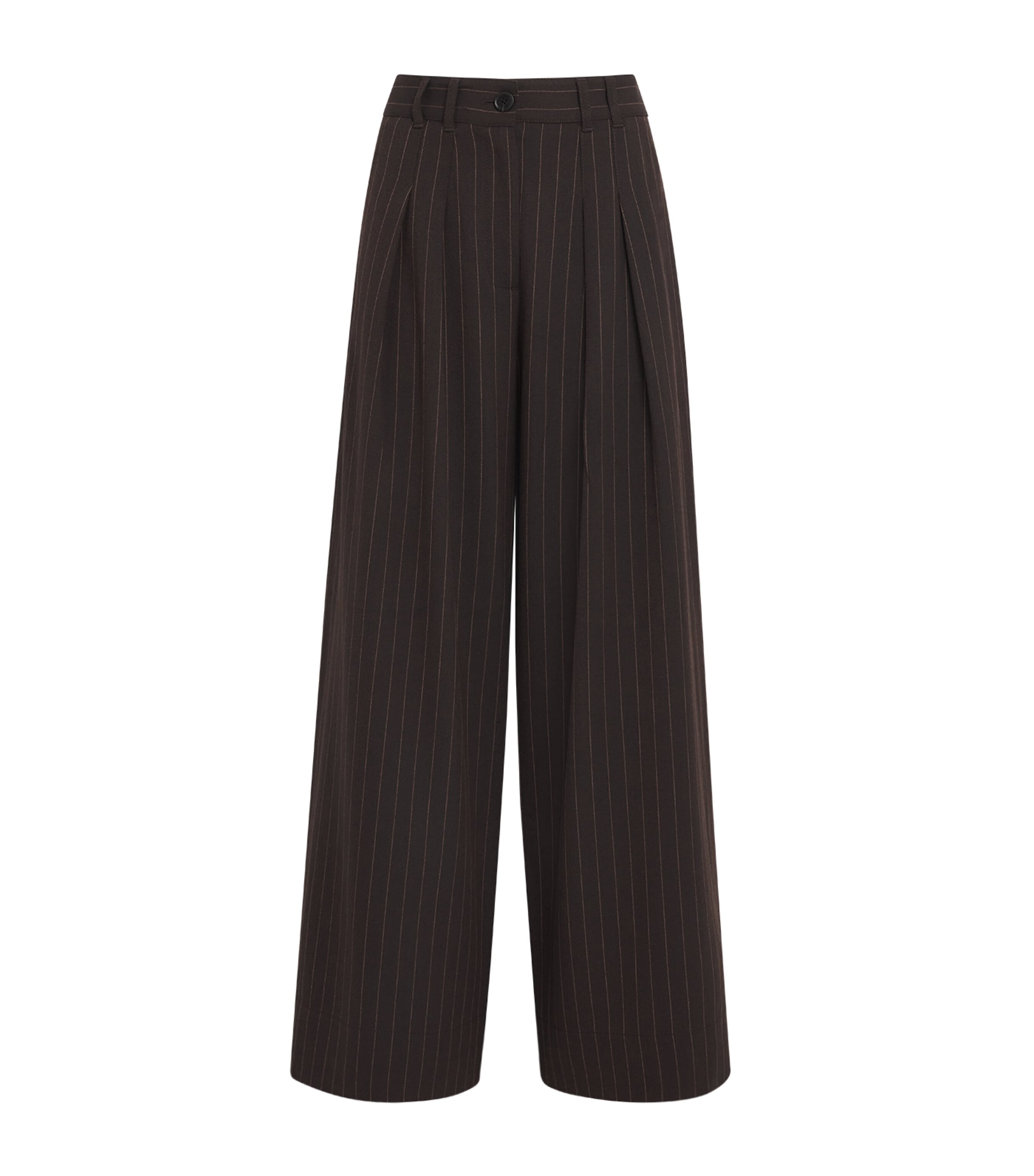 Pinstripe Wide-Leg Trousers