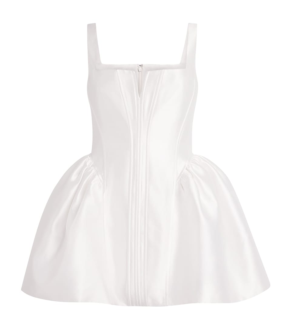 Self-Portrait Womens Taffeta Bustier Mini Dress White