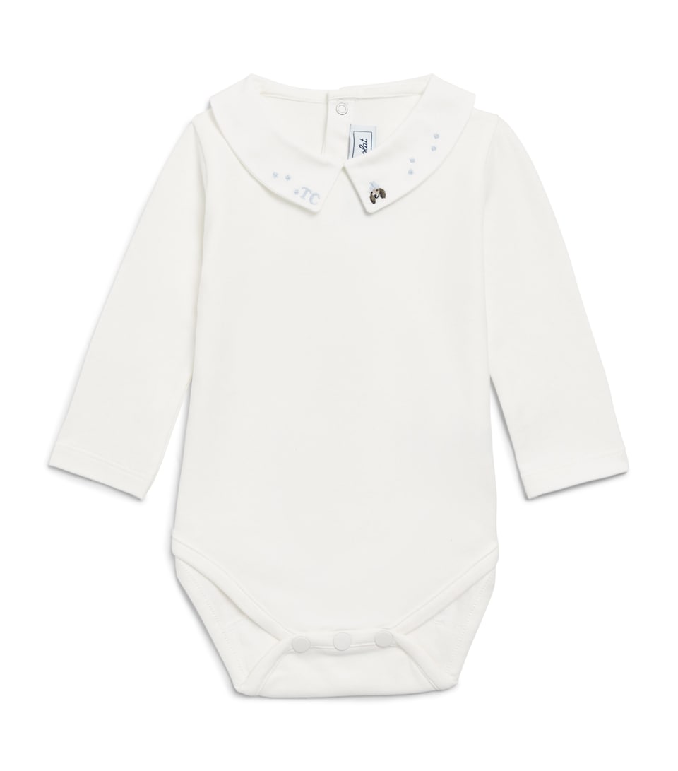 Tartine et Chocolat Stretch-Cotton Embroidered Bodysuit (1-36 Months) Horizon