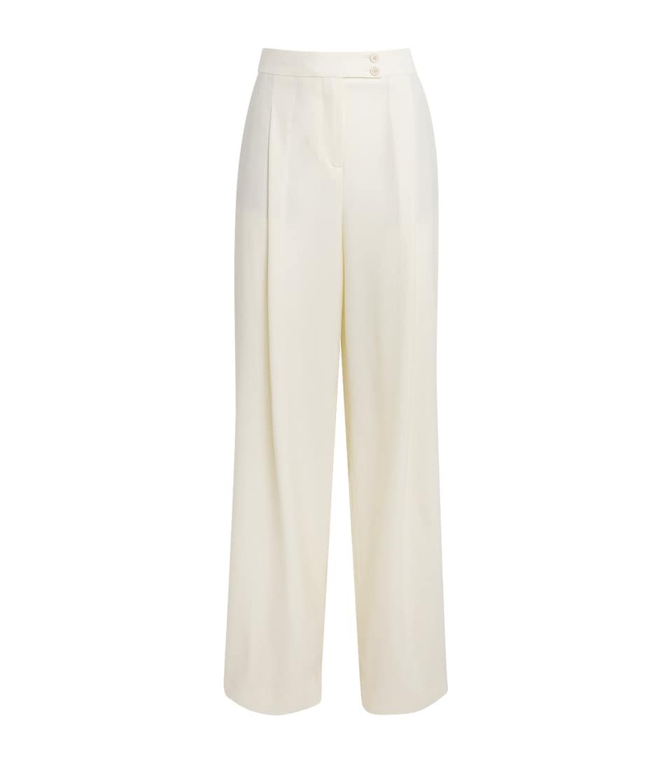 Eleventy Womens Wool-Blend Straight Trousers Avorio