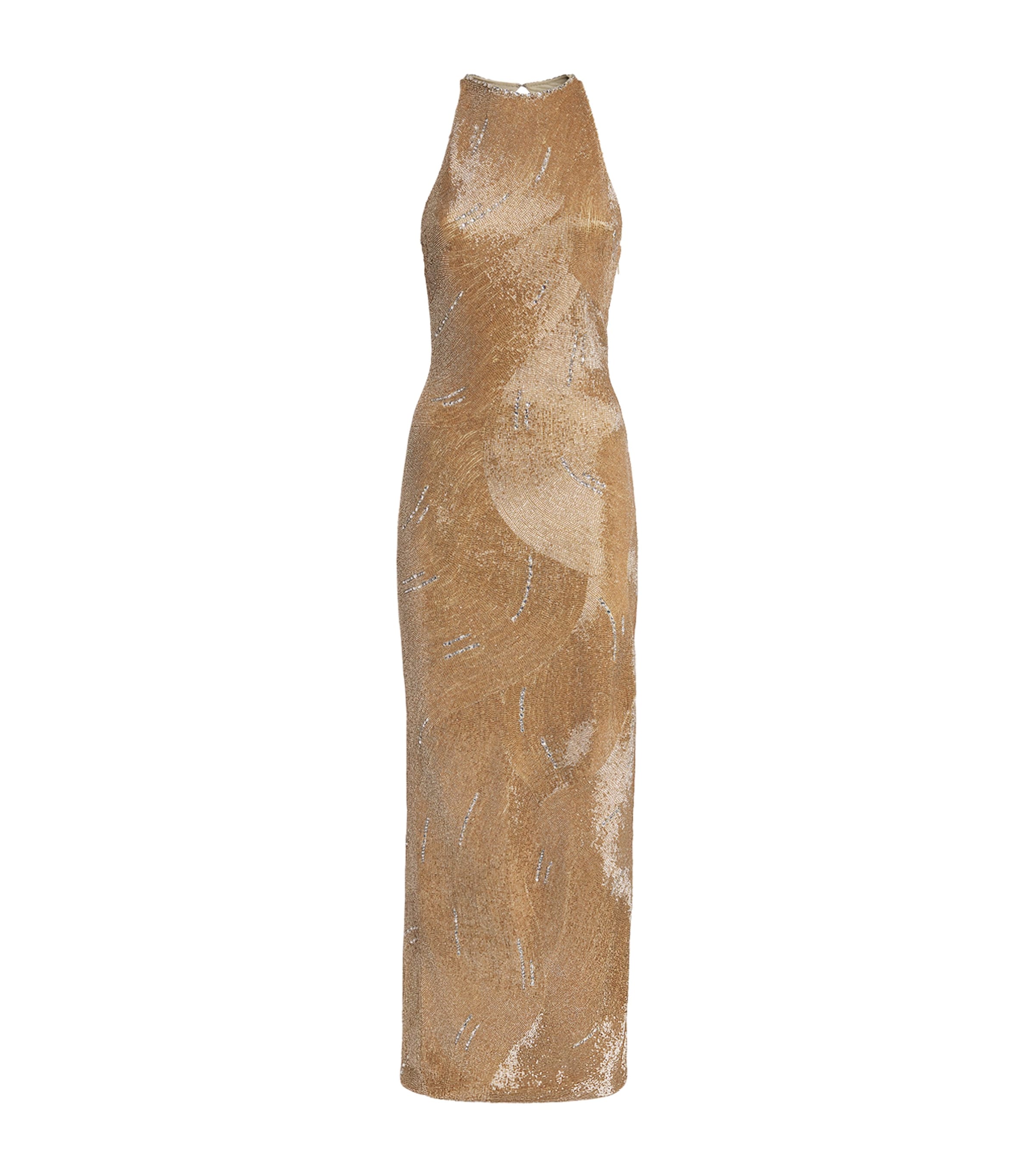 Clio Peppiatt Womens Embellished Delphine Maxi Gown Champagne