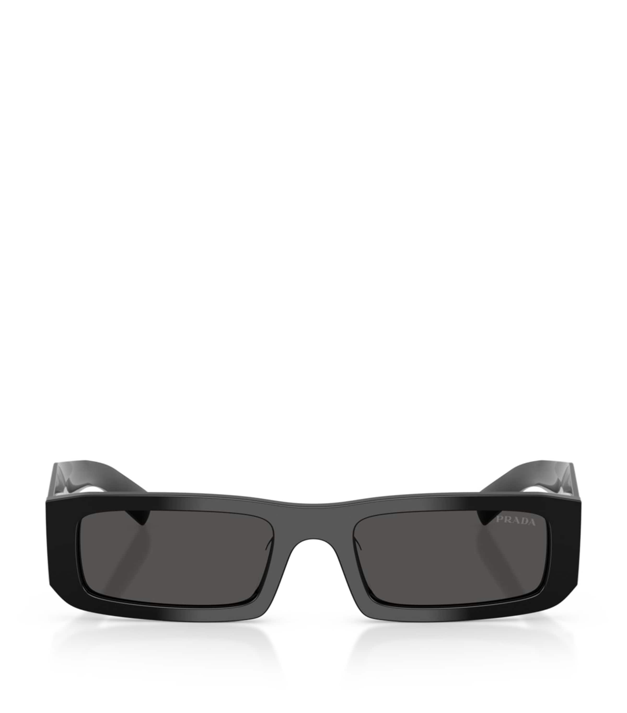 Prada Acetate Rectangle Sunglasses Black